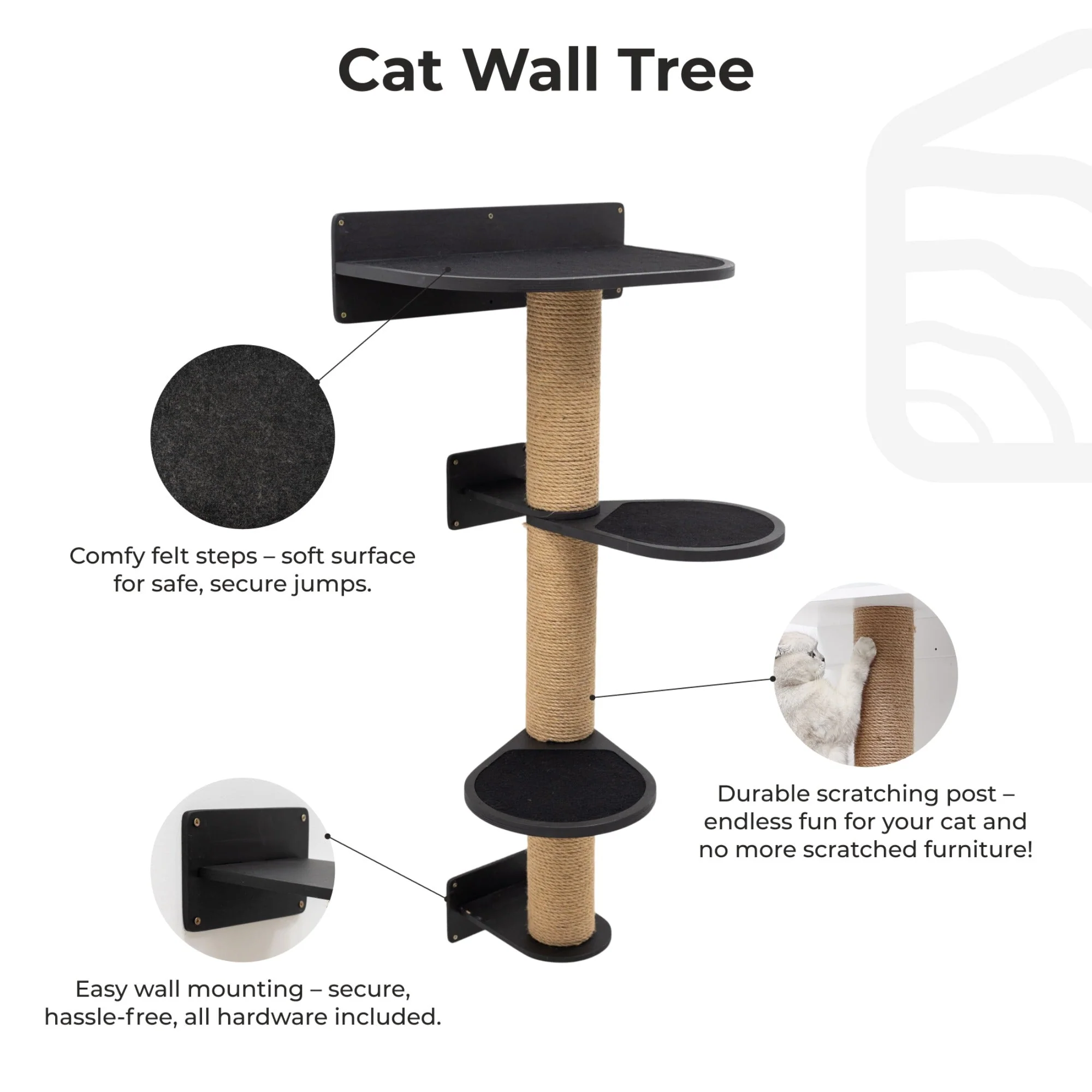 Medium Cat Tree – Black - Image 7