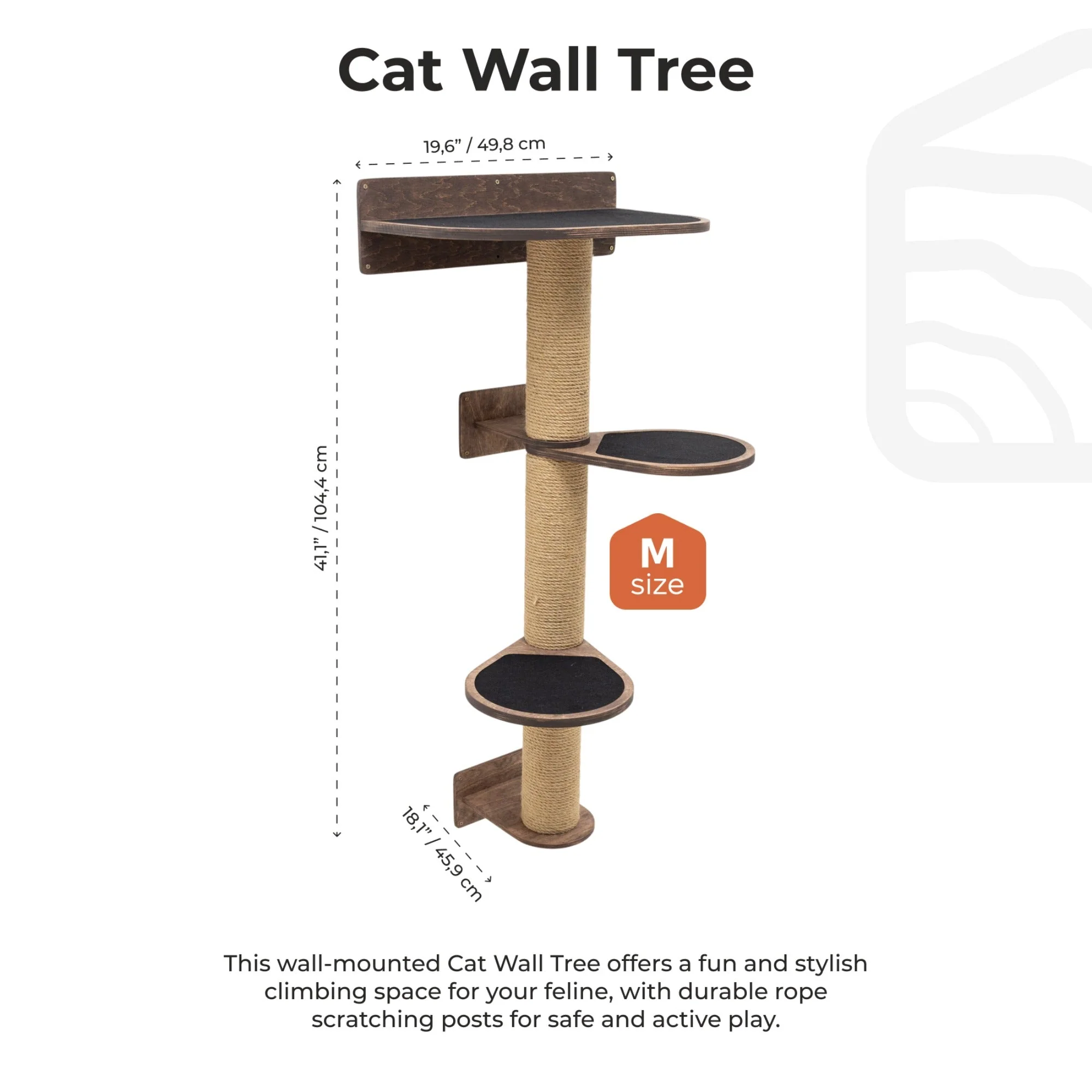 Medium Cat Tree – Dark Walnut - Image 8