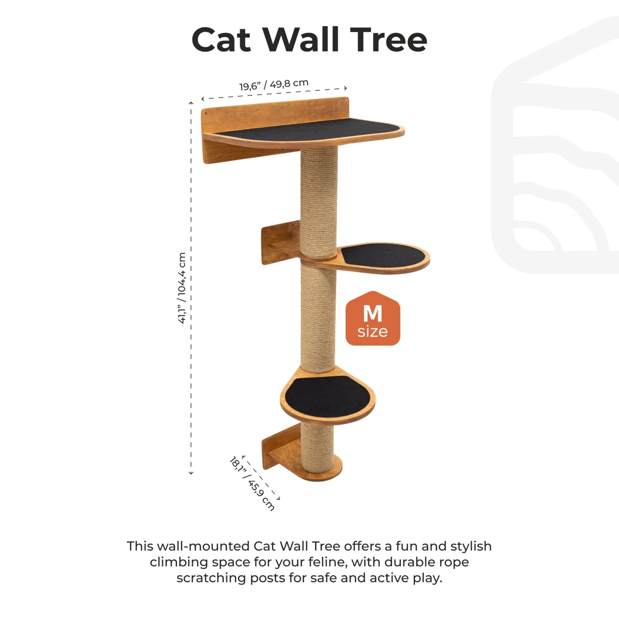 Medium Cat Tree – Oak - Image 6