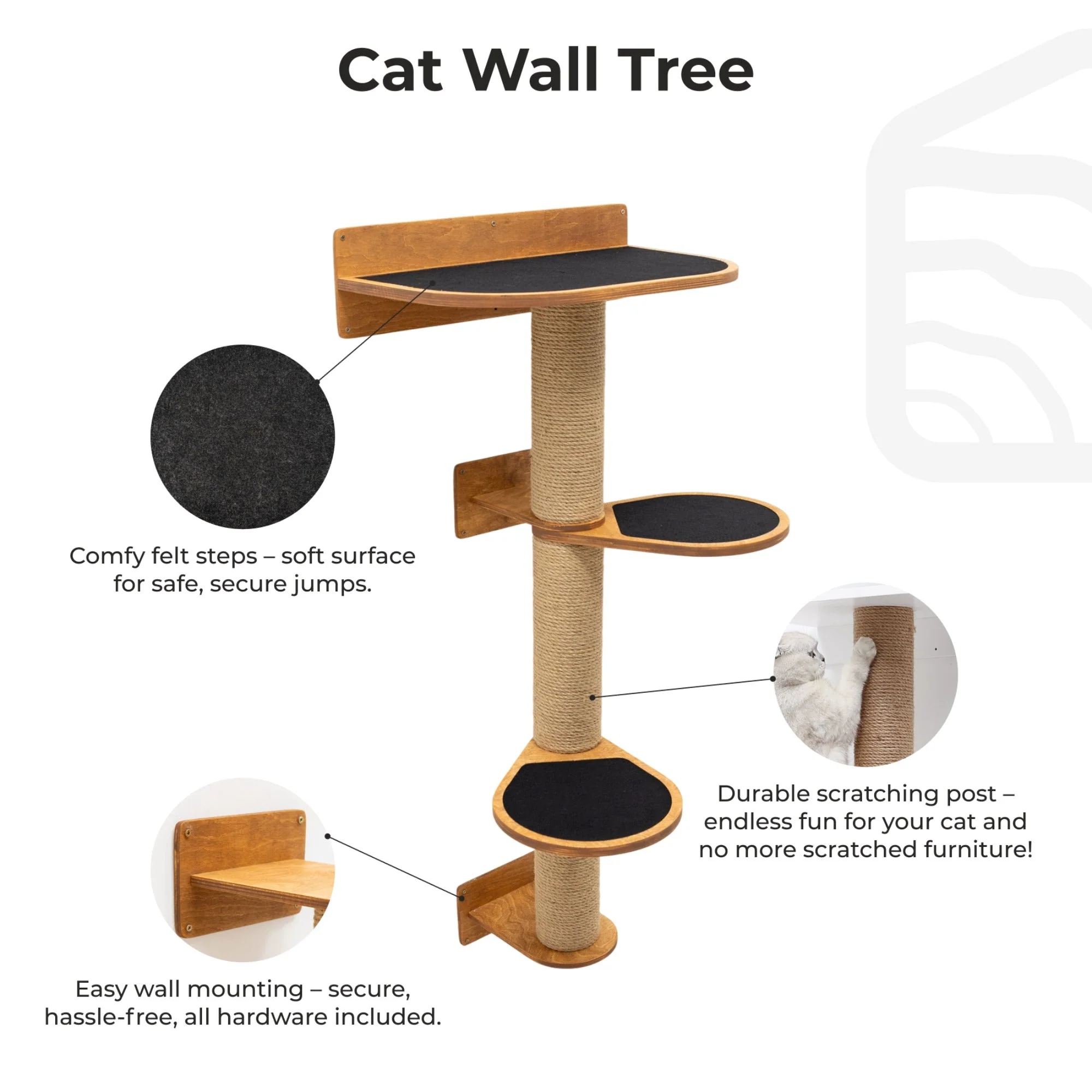 Medium Cat Tree – Oak - Image 7