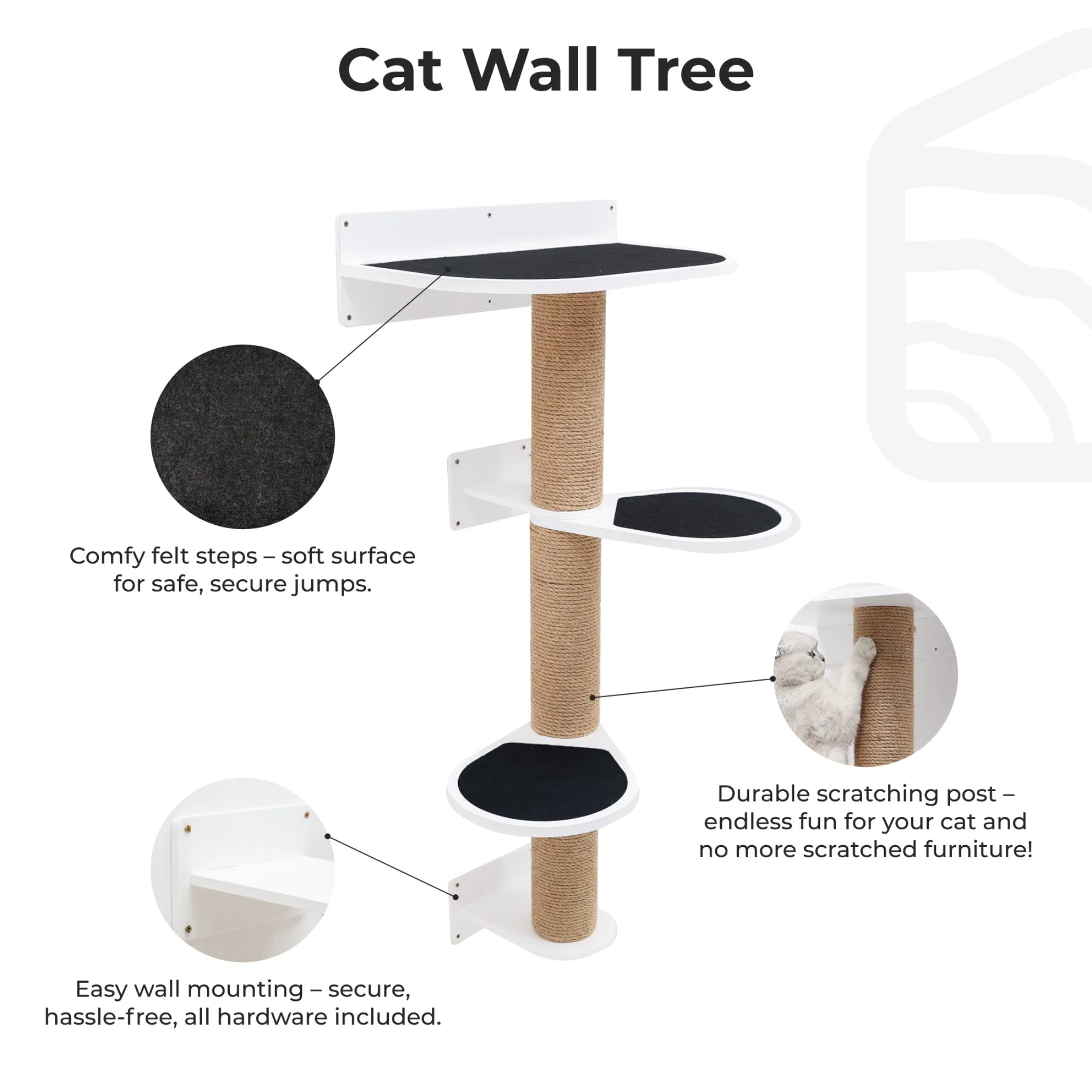 Medium Cat Tree – White - Image 6