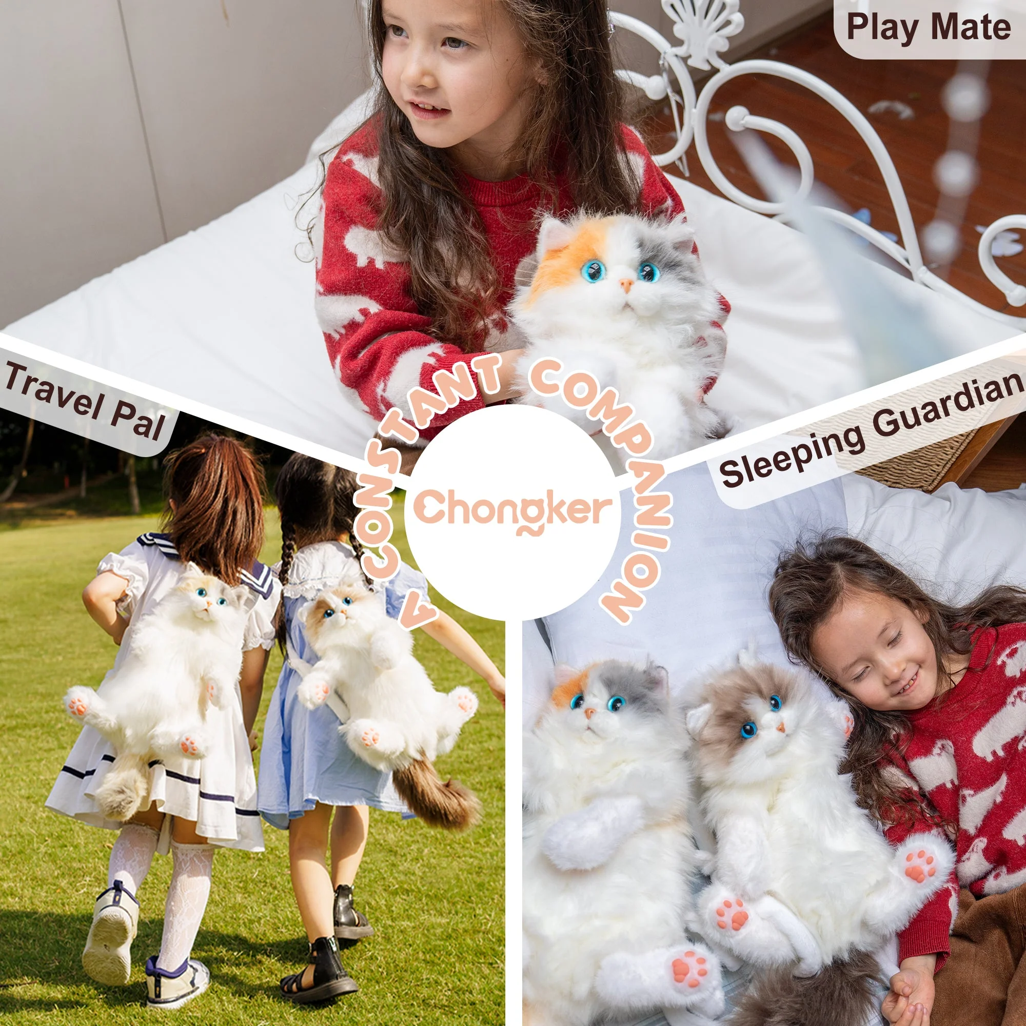 Mini Calico Cat Backpack – Plush Kitty Bag for Teens - Image 9