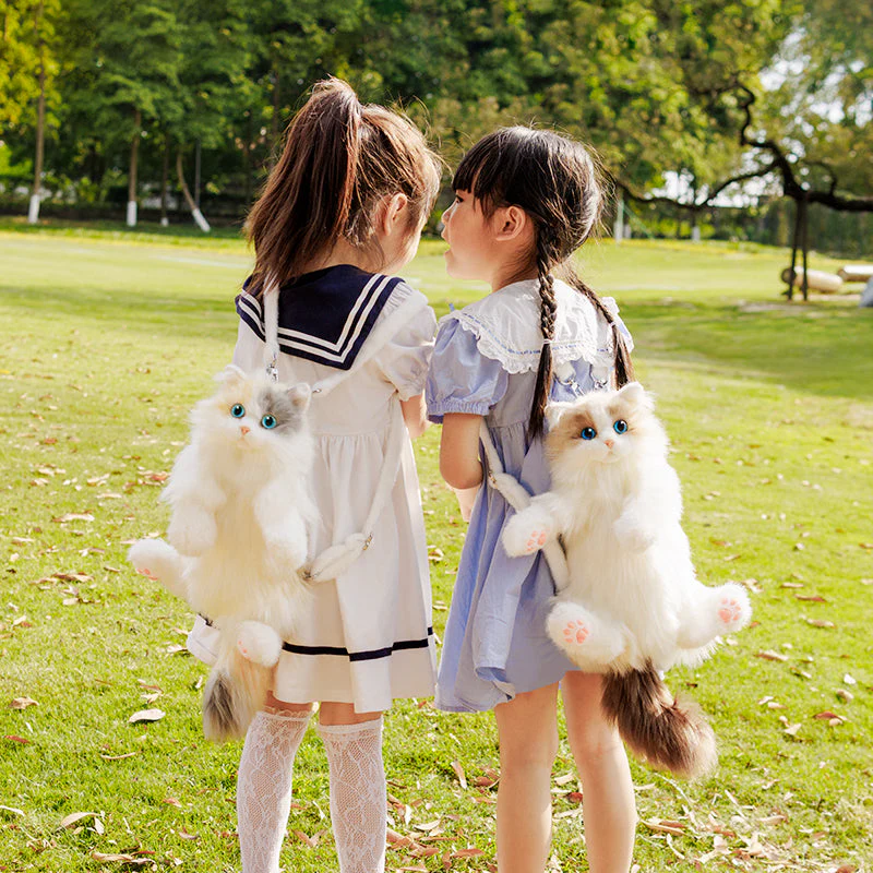 Mini Tuxedo Cat Backpack – Plush Cat Bag for Girls Gift Idea - Image 8