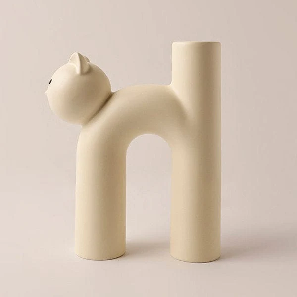 Modern Ceramic Cat Vase - Image 4