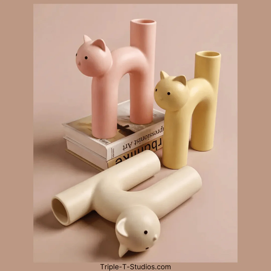 Modern Ceramic Cat Vase - Image 7