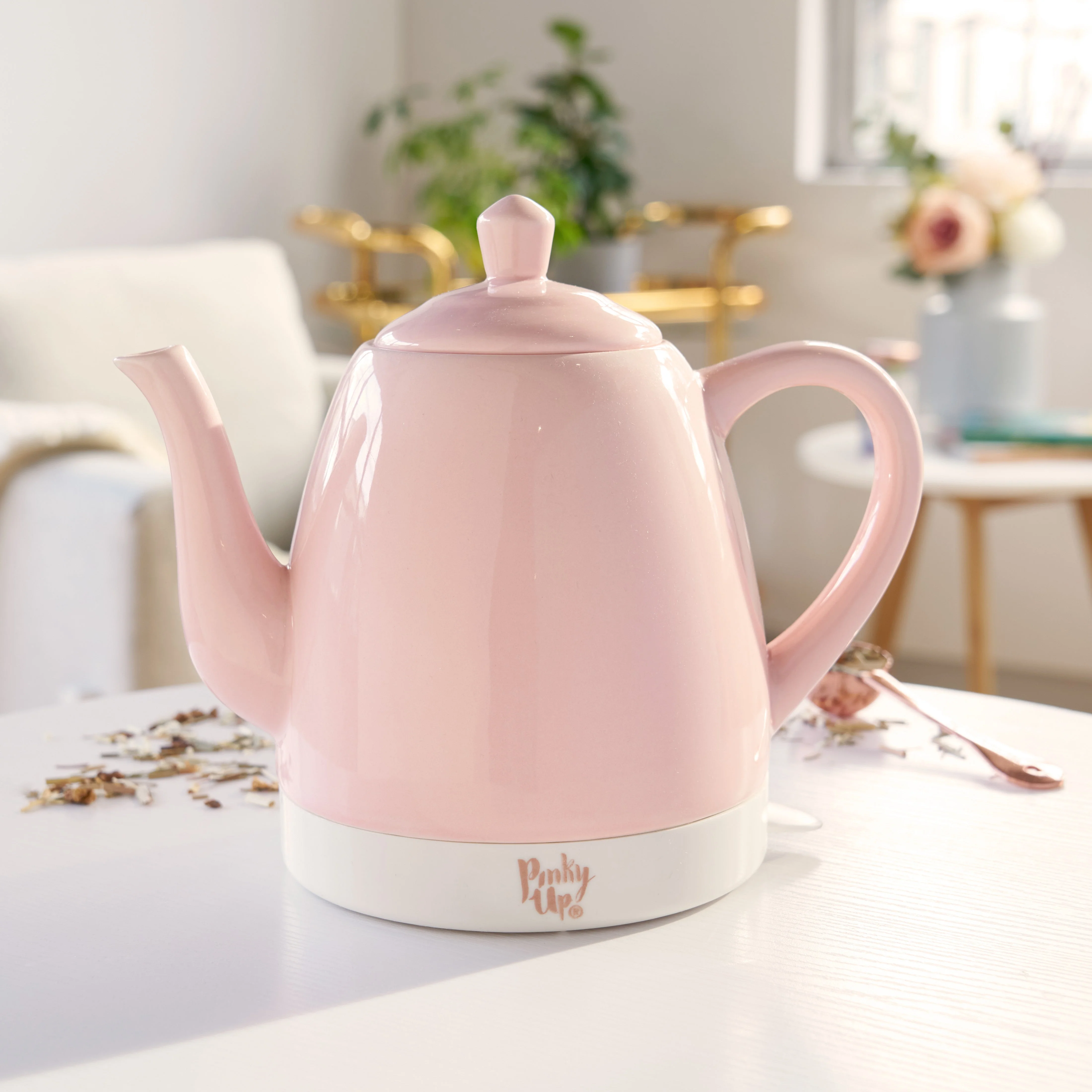 Noelle™ Pink Ceramic Electric Tea Kettle - Image 3
