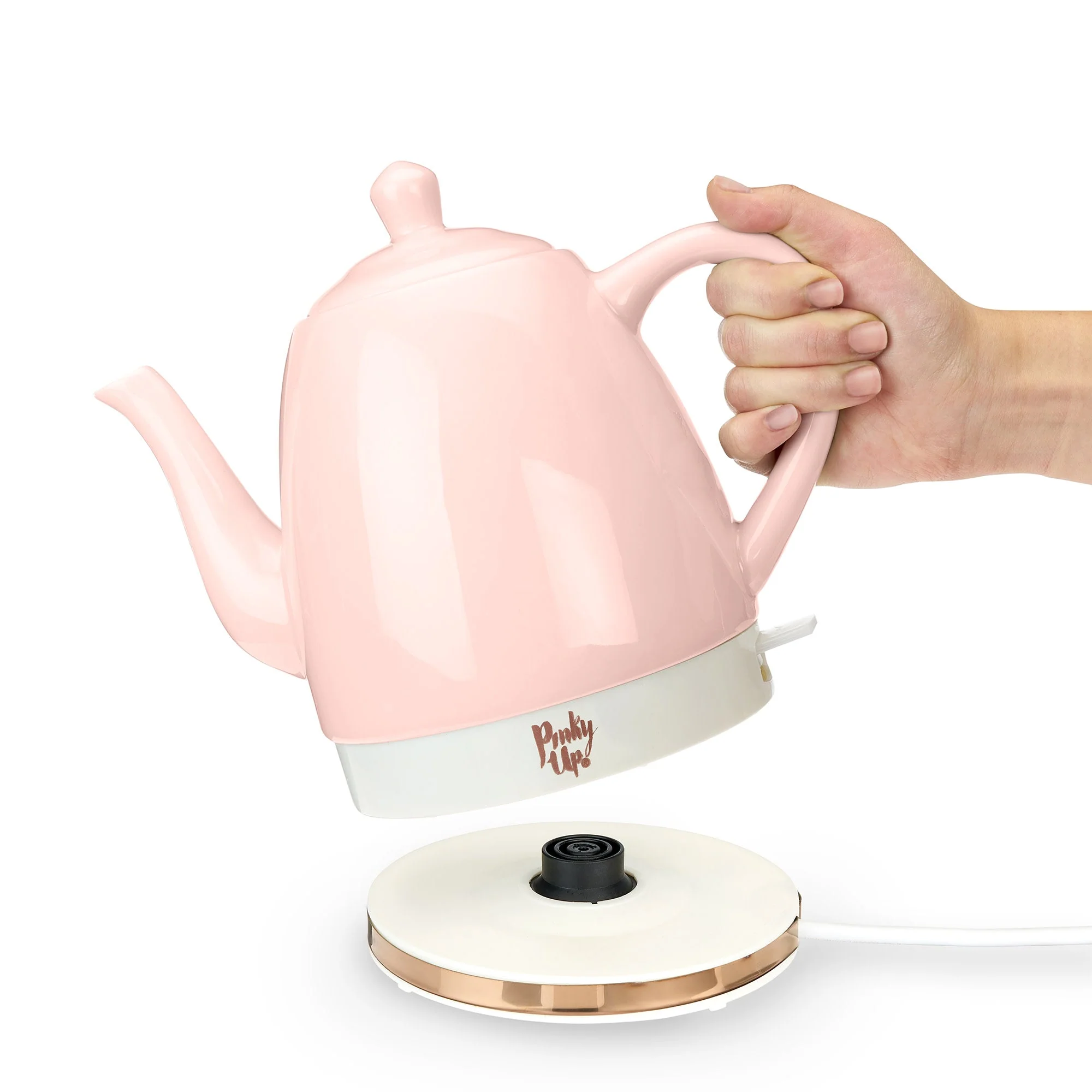 Noelle™ Pink Ceramic Electric Tea Kettle - Image 4