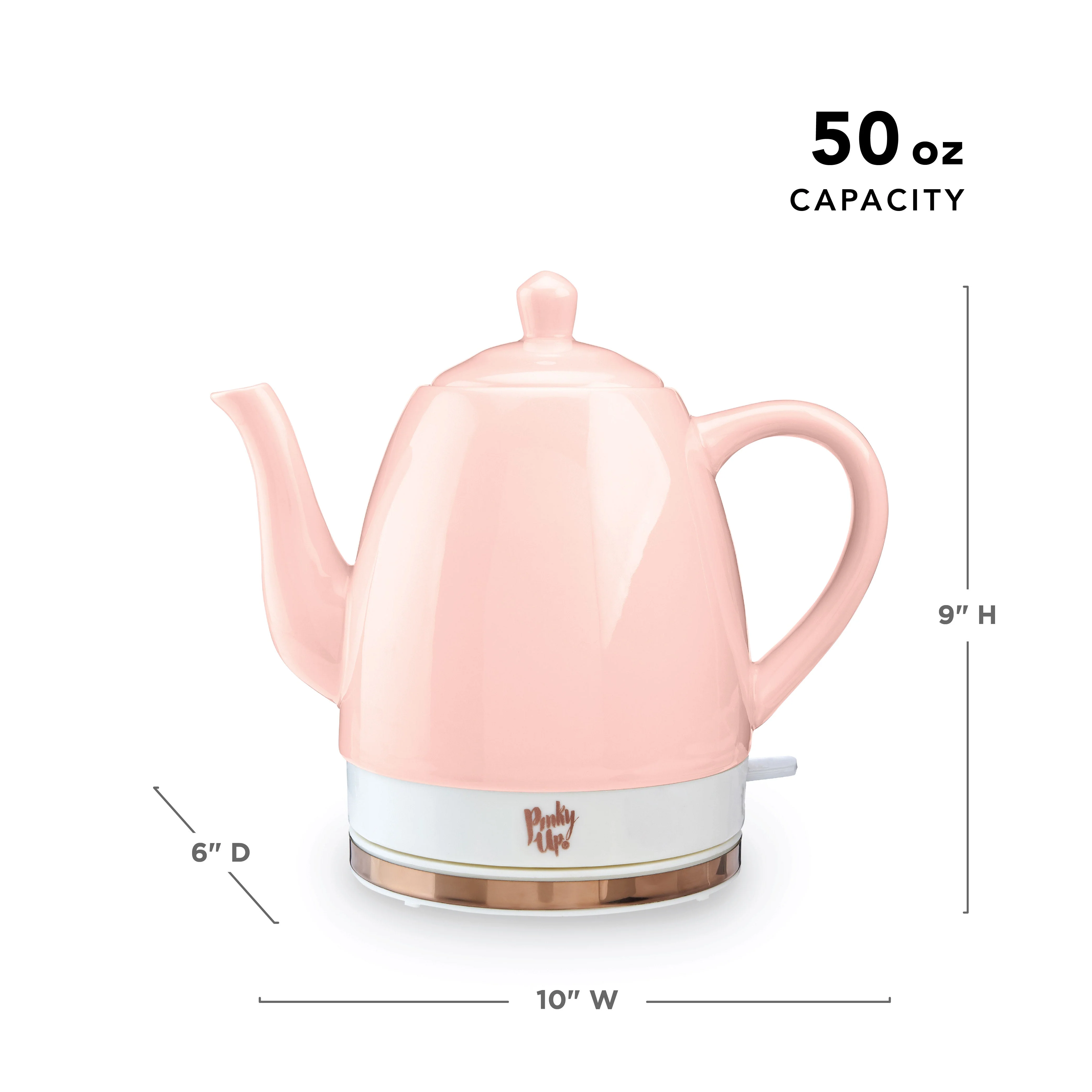 Noelle™ Pink Ceramic Electric Tea Kettle - Image 7