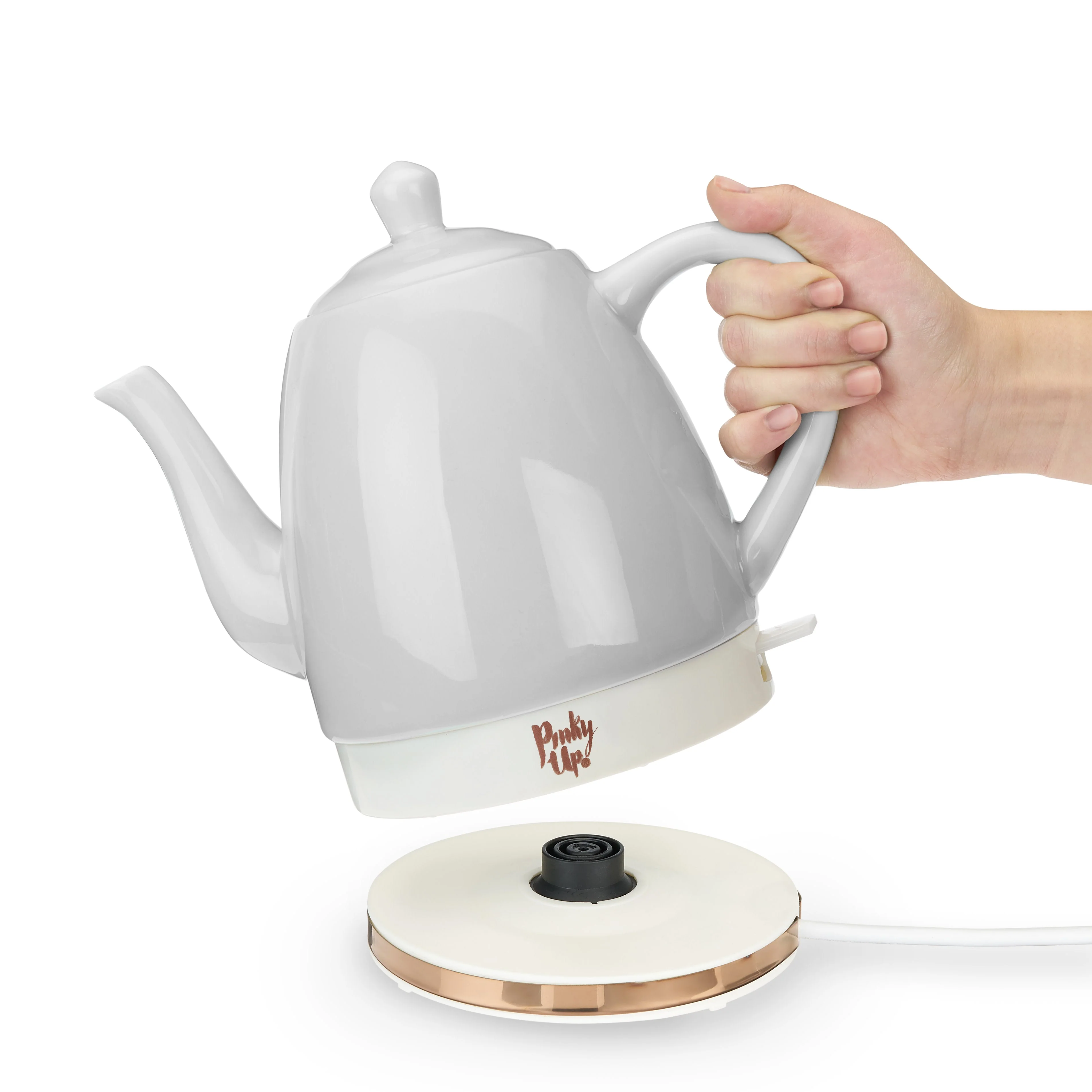 Noelle Ceramic Electric Tea Kettle in Grey - Image 4