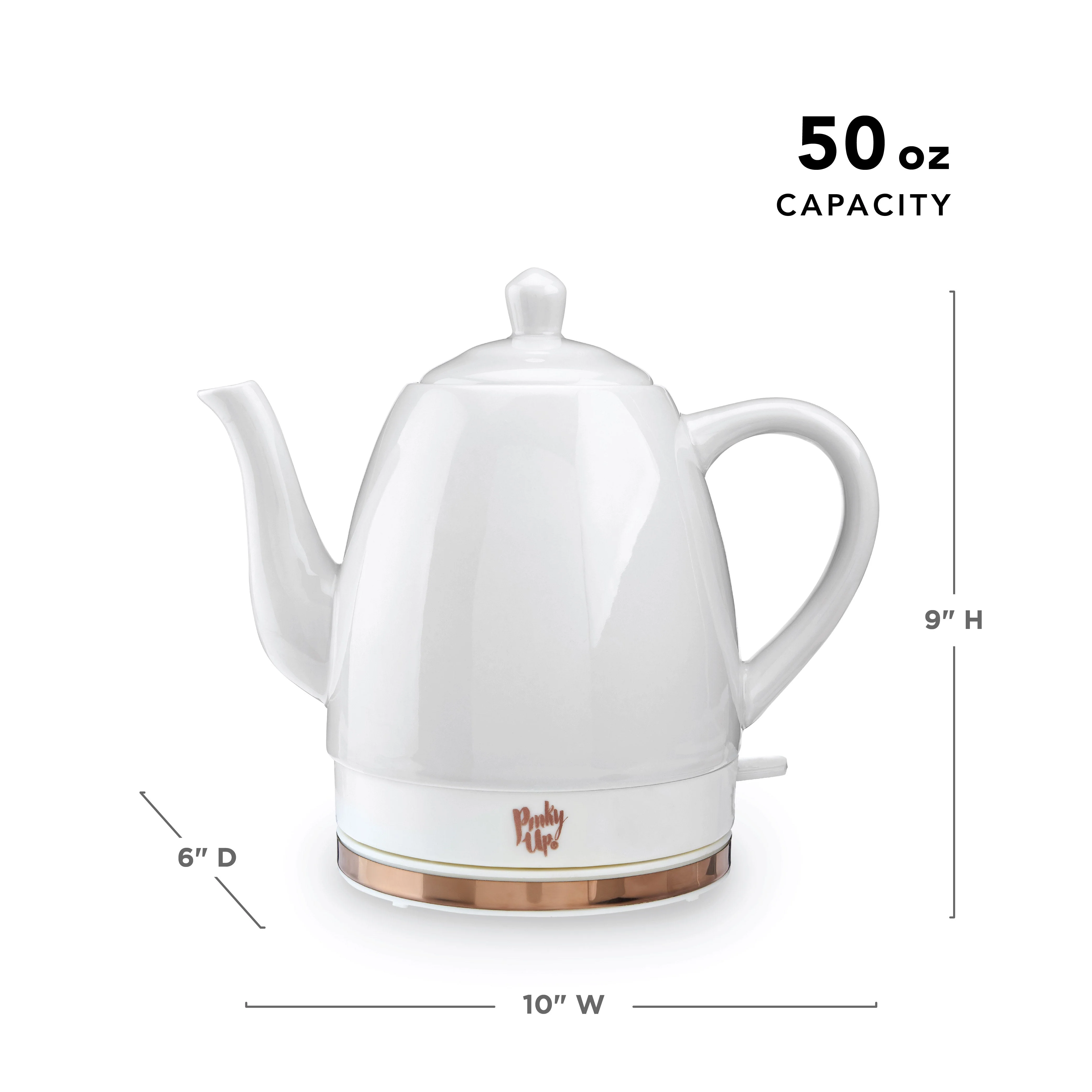 Noelle Ceramic Electric Tea Kettle in Grey - Image 6