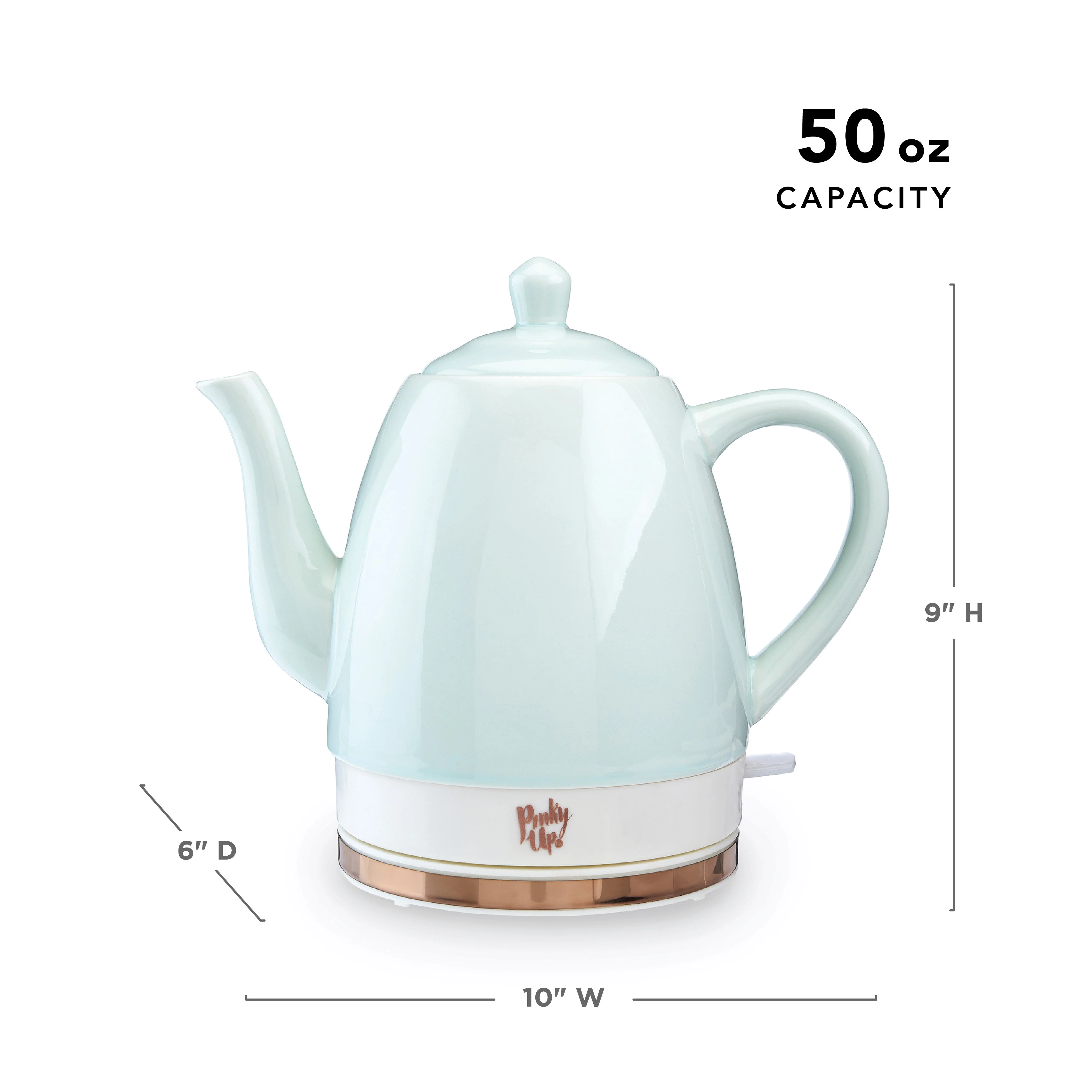 Noelle Ceramic Electric Tea Kettle in Mint - Image 6