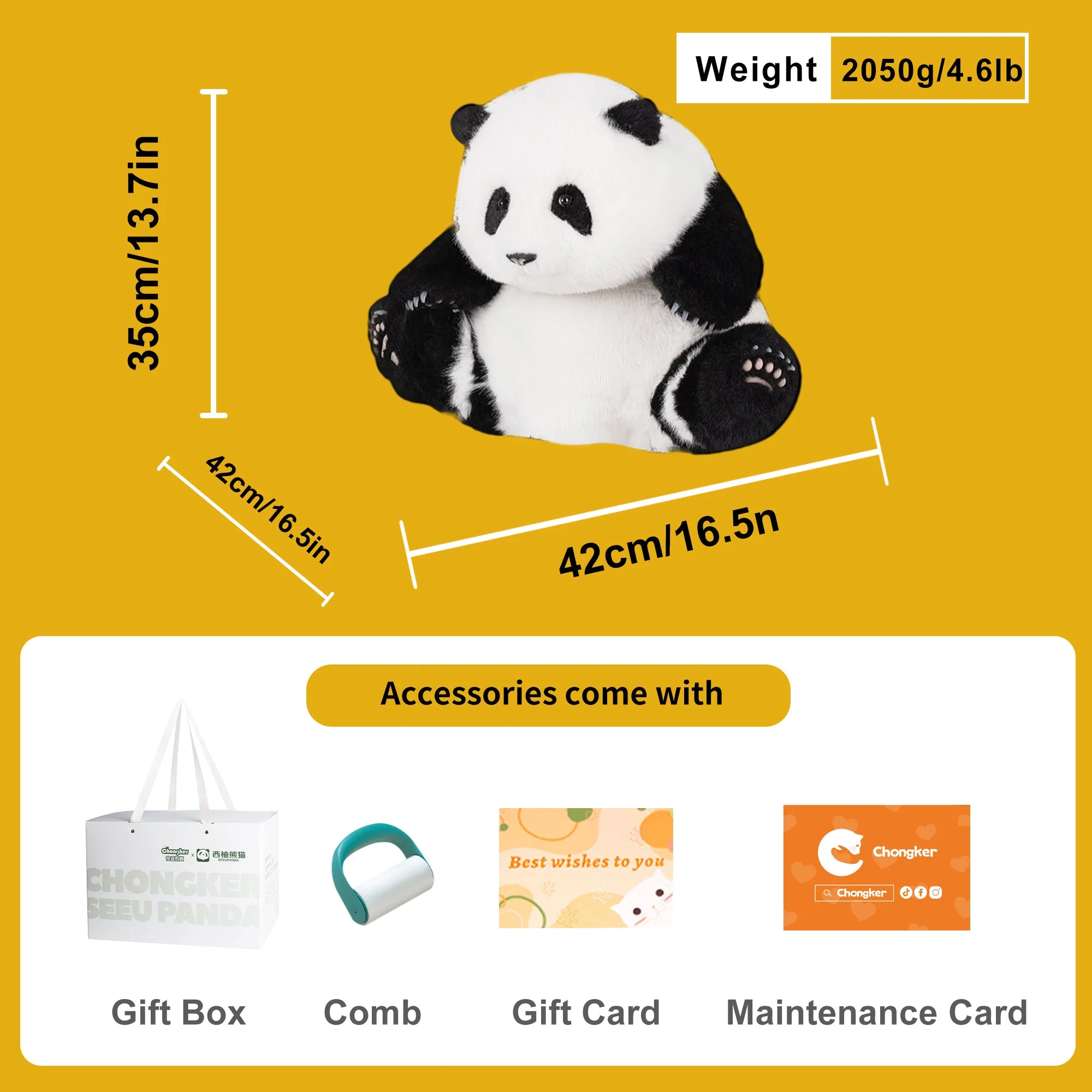 Panda Hehua 4.6lb Plush– Calm Companion Mindful Relax - Image 6