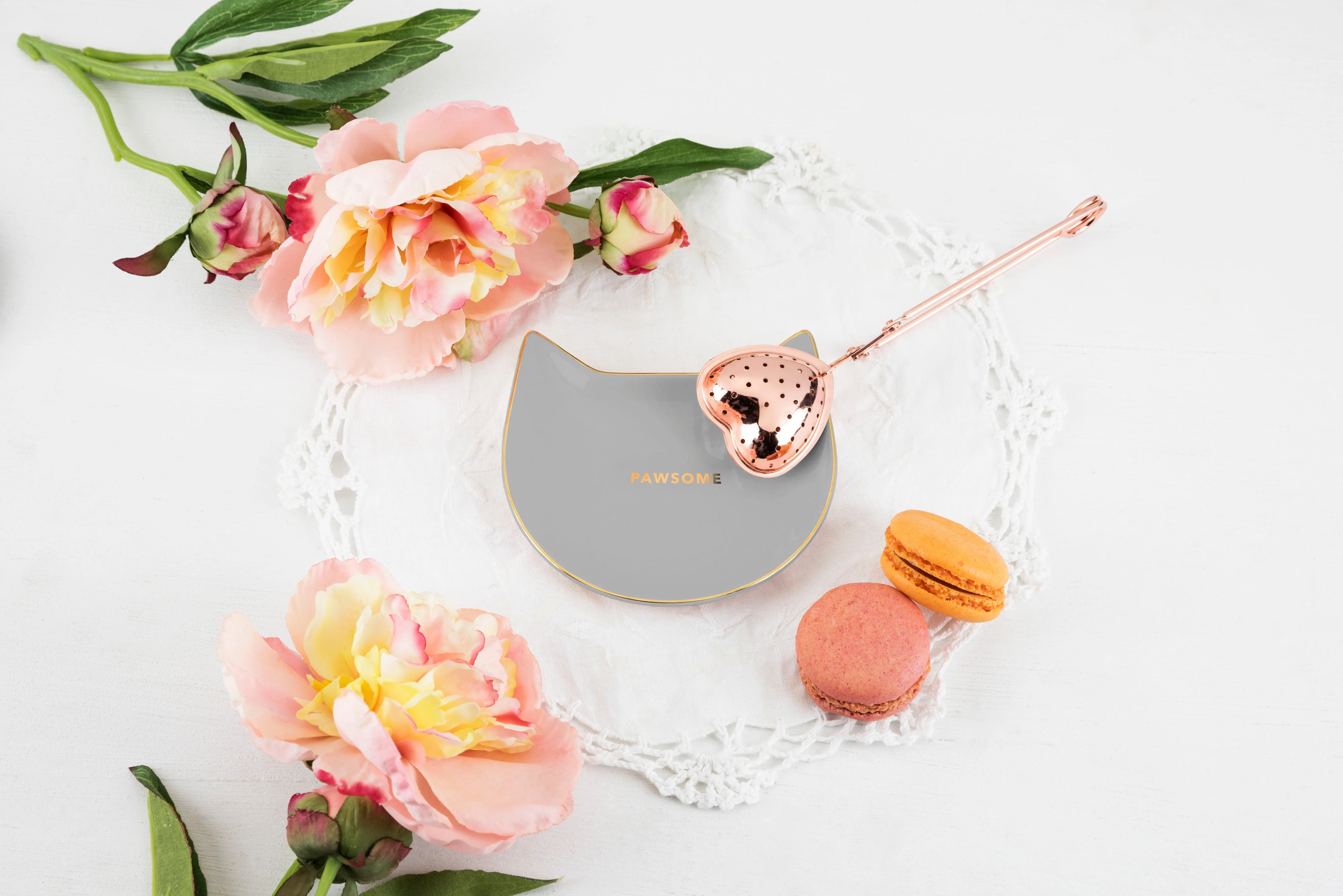 Pawsome Ceramic Tea Tray in Gray - Image 2