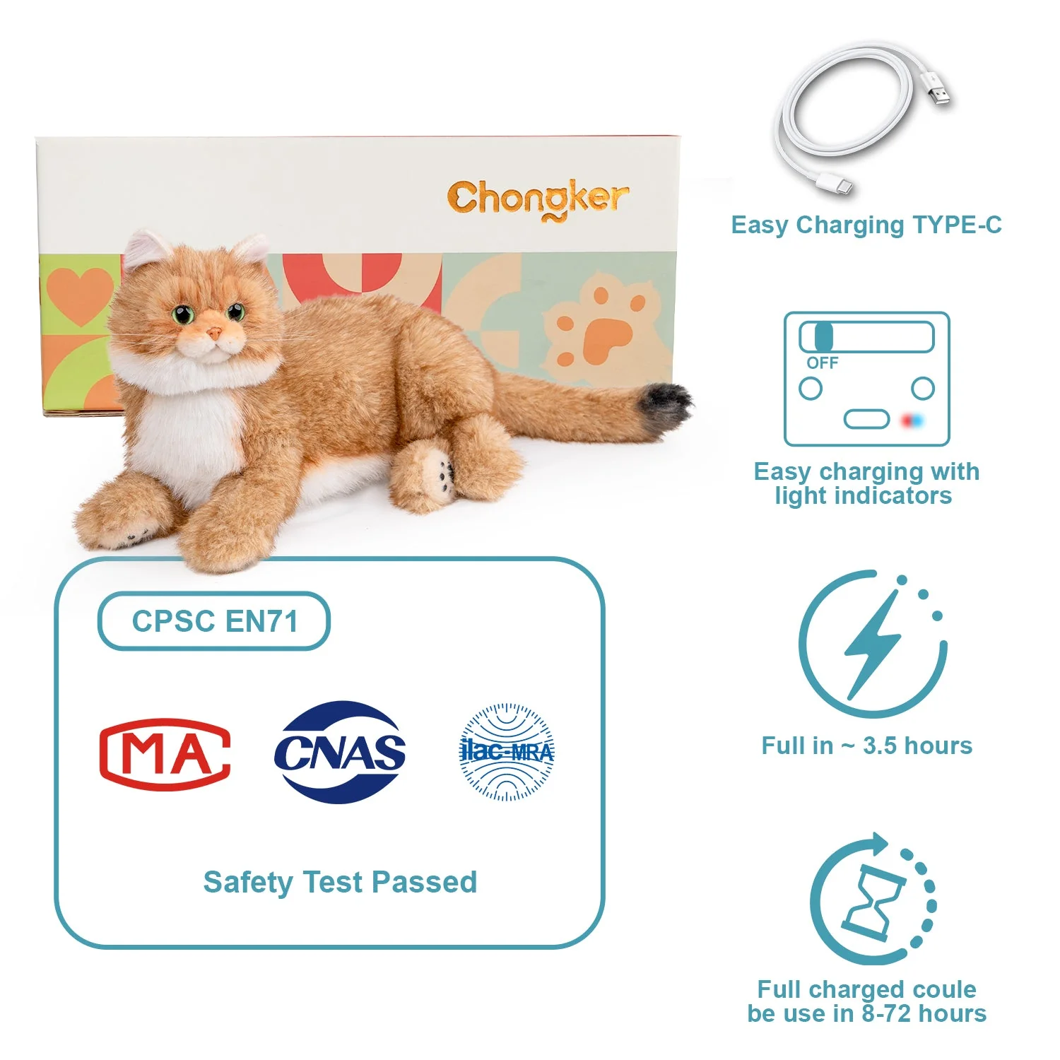 Percy 2.0 Golden British Short Hair Cat- Breathing  Heartbeat Pur,Voice Robonic Cat - Image 10