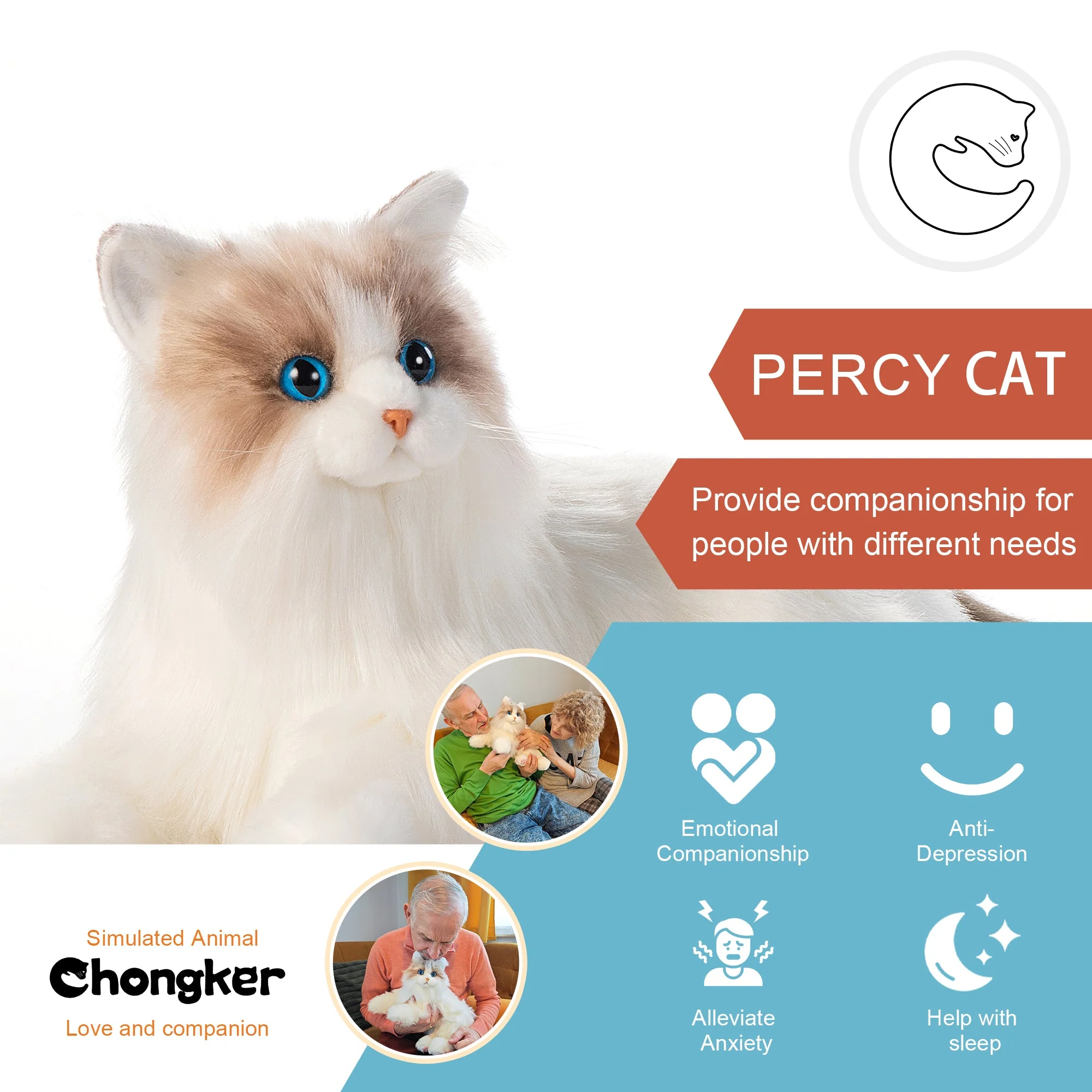 Percy Robot Cat – Interactive Weighted Comfort Toy - Image 11