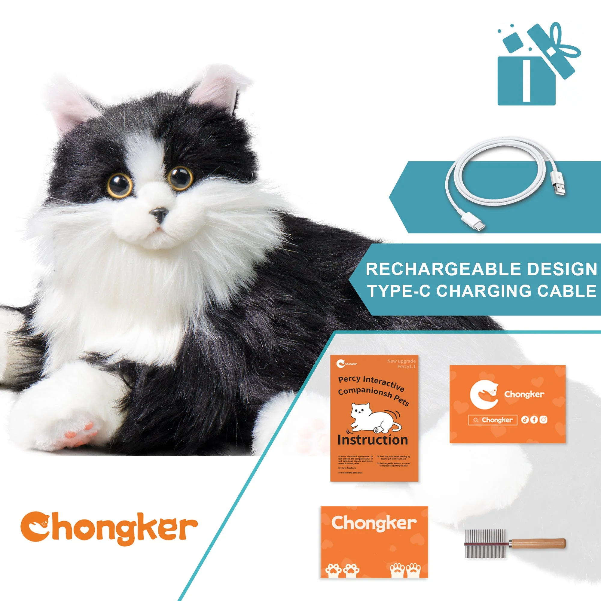 Percy Robot Cat – Voice,Purring & Heartbeat for Comfort - Image 13