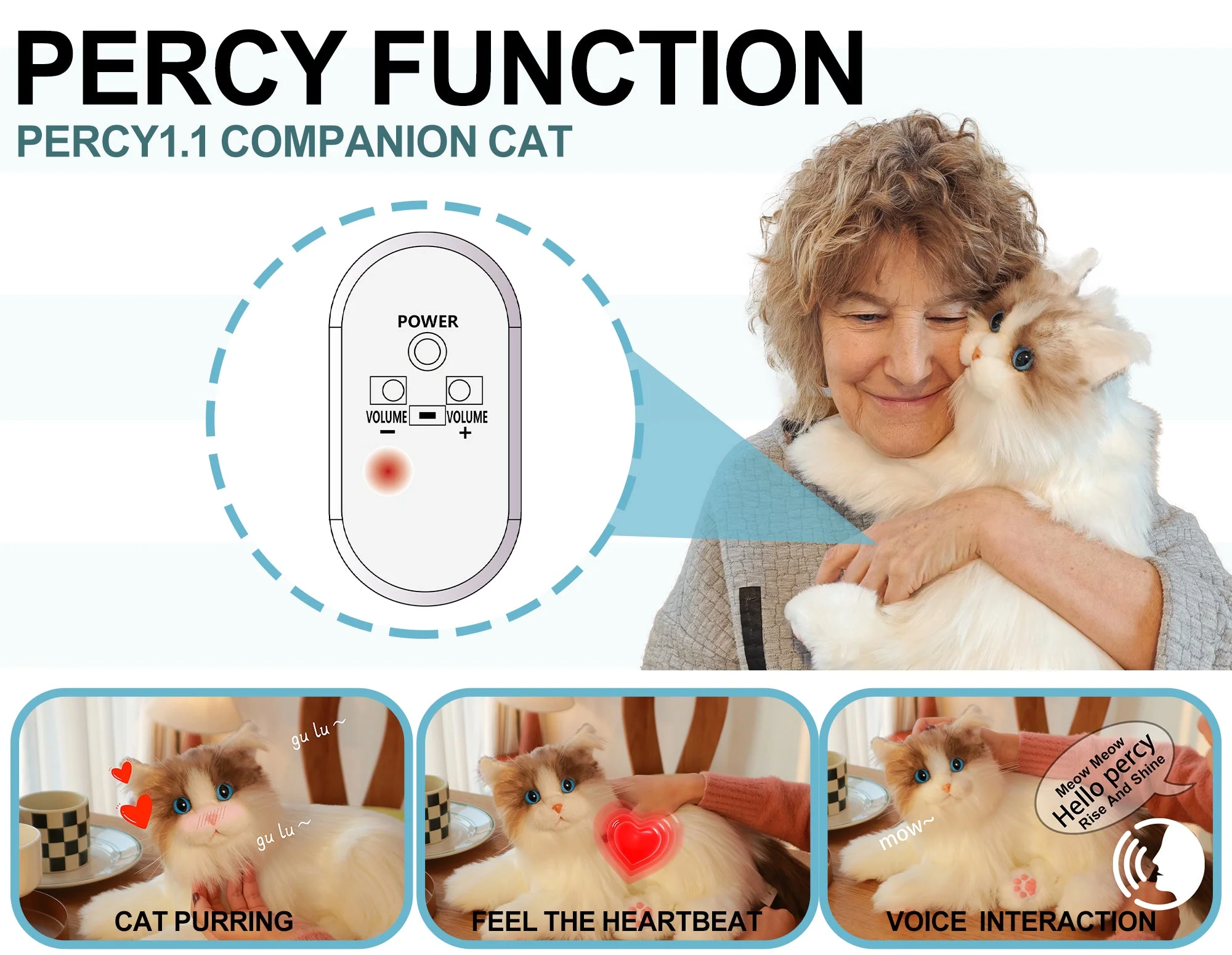 Percy Robot Cat – Voice,Purring & Heartbeat for Comfort - Image 6