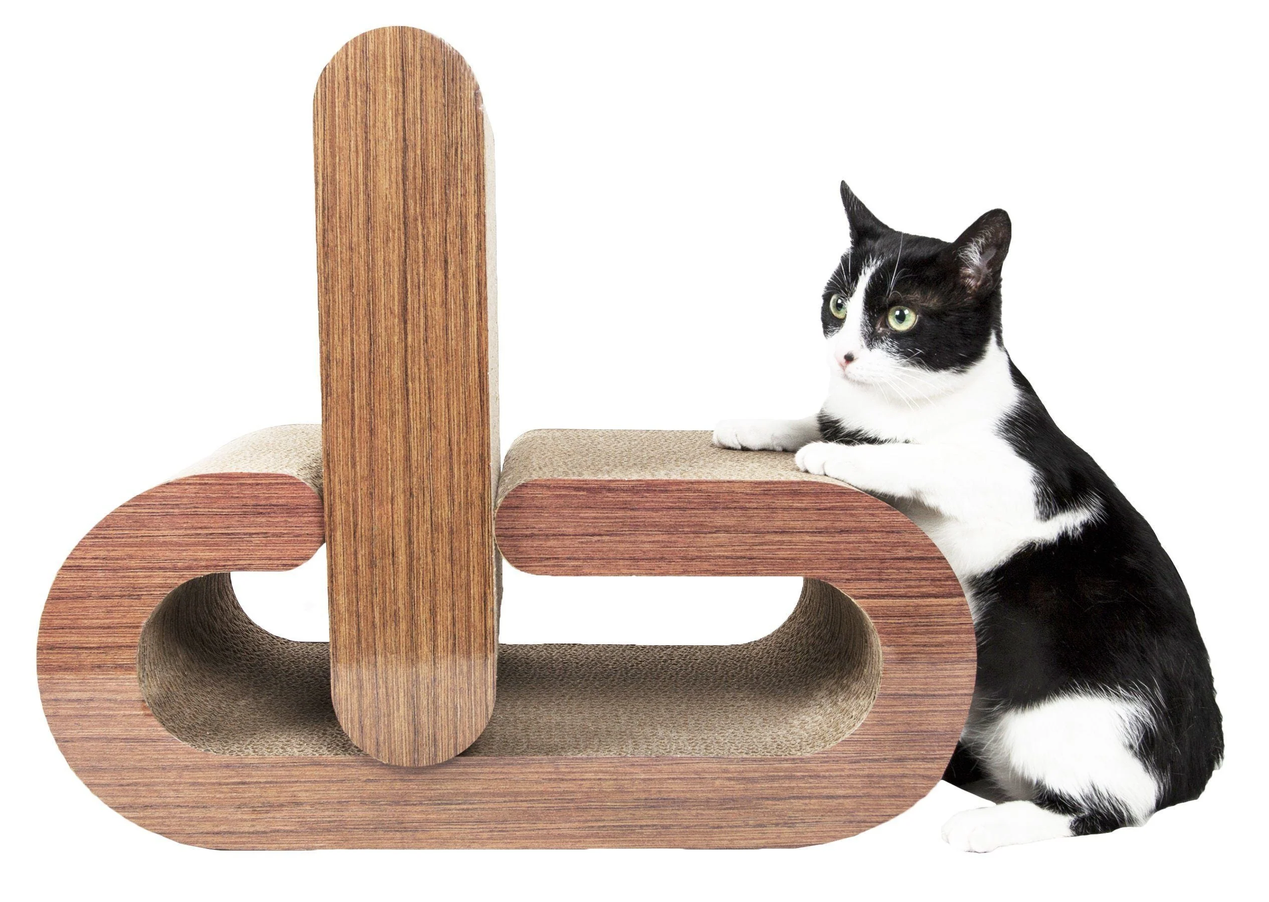 Pet Life ® 2-In-1 'Pill Shaped' Premium Quality Modular Kitty Cat Scratcher Lounger Lounge with Catnip - Image 2
