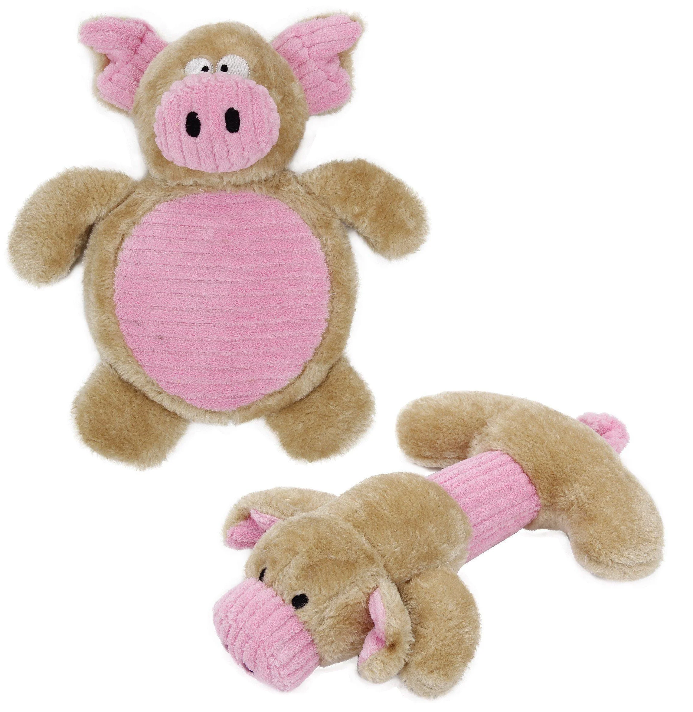 Pet Life ® 2-piece Dual Squeaker and Plush Animal Dog Toy Set - Image 2