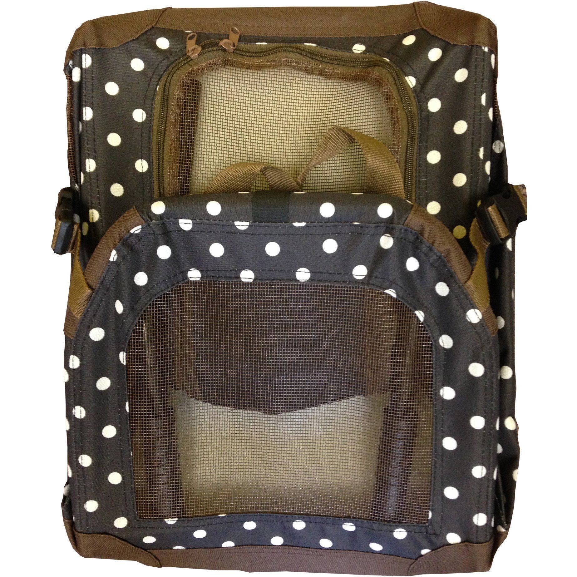 Pet Life ® '360° Vista View' Zippered Soft Folding Collapsible Durable Metal Framed Pet Dog Crate House Carrier - Image 13