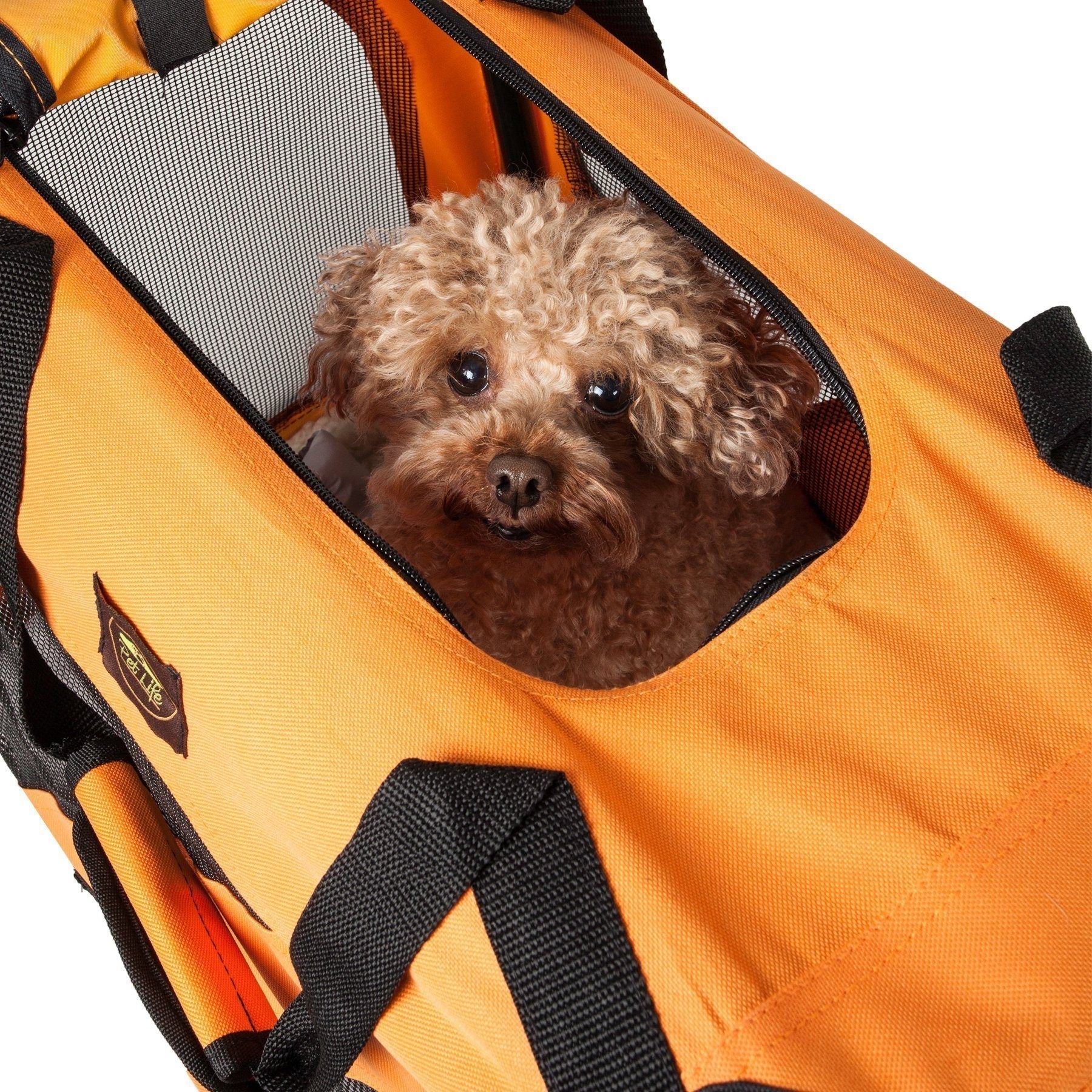 Pet Life ® '360° Vista View' Zippered Soft Folding Collapsible Durable Metal Framed Pet Dog Crate House Carrier - Image 14