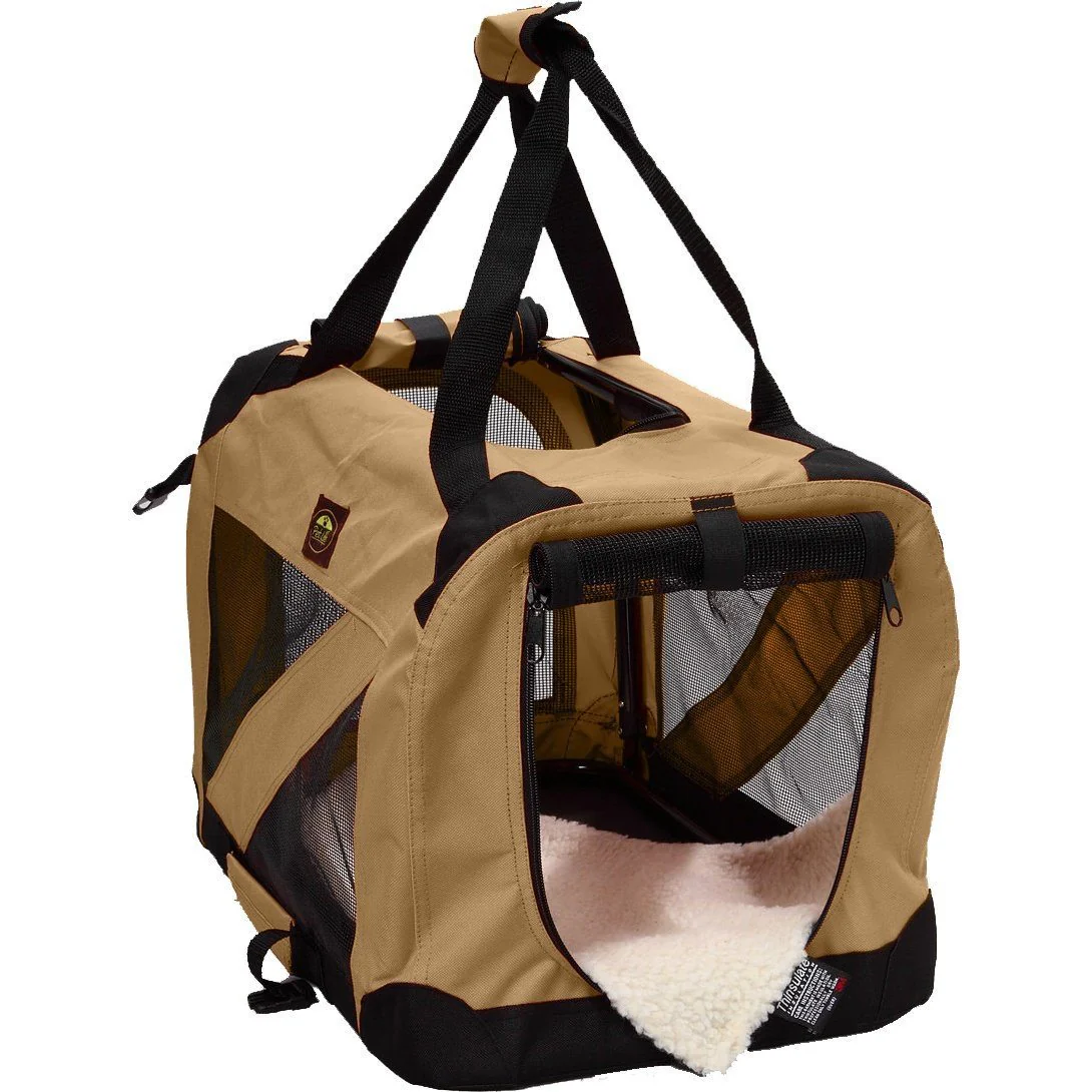 Pet Life ® '360° Vista View' Zippered Soft Folding Collapsible Durable Metal Framed Pet Dog Crate House Carrier - Image 6