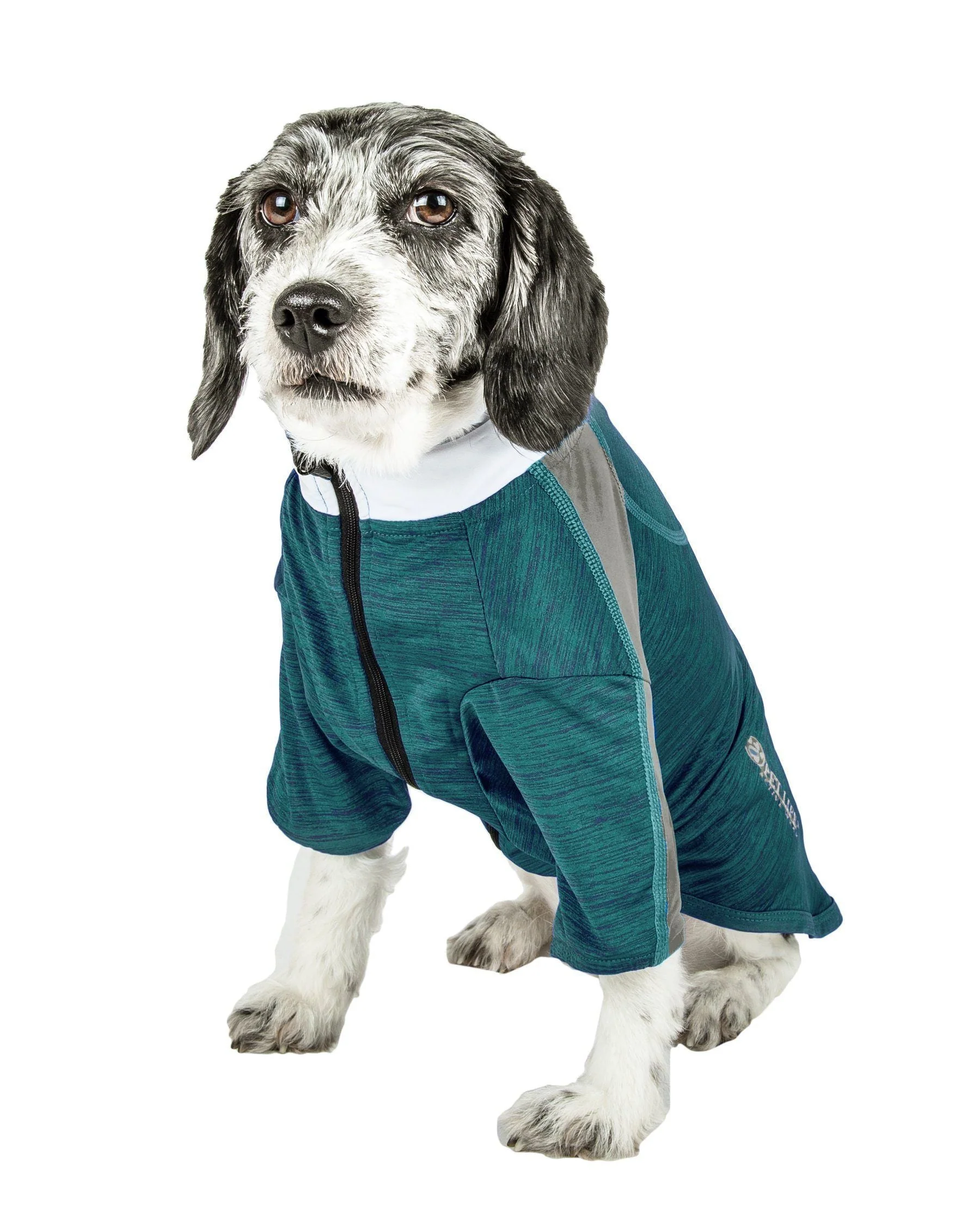 Pet Life ® Active 'Chewitt Wagassy' 4-Way-Stretch Yoga Fitness Long-Sleeve Dog T-Shirt - Image 34