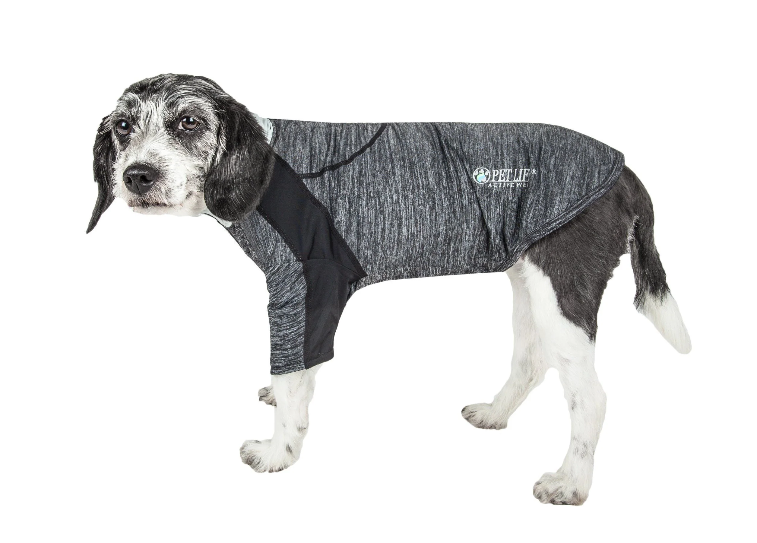 Pet Life ® Active 'Chewitt Wagassy' 4-Way-Stretch Yoga Fitness Long-Sleeve Dog T-Shirt - Image 4