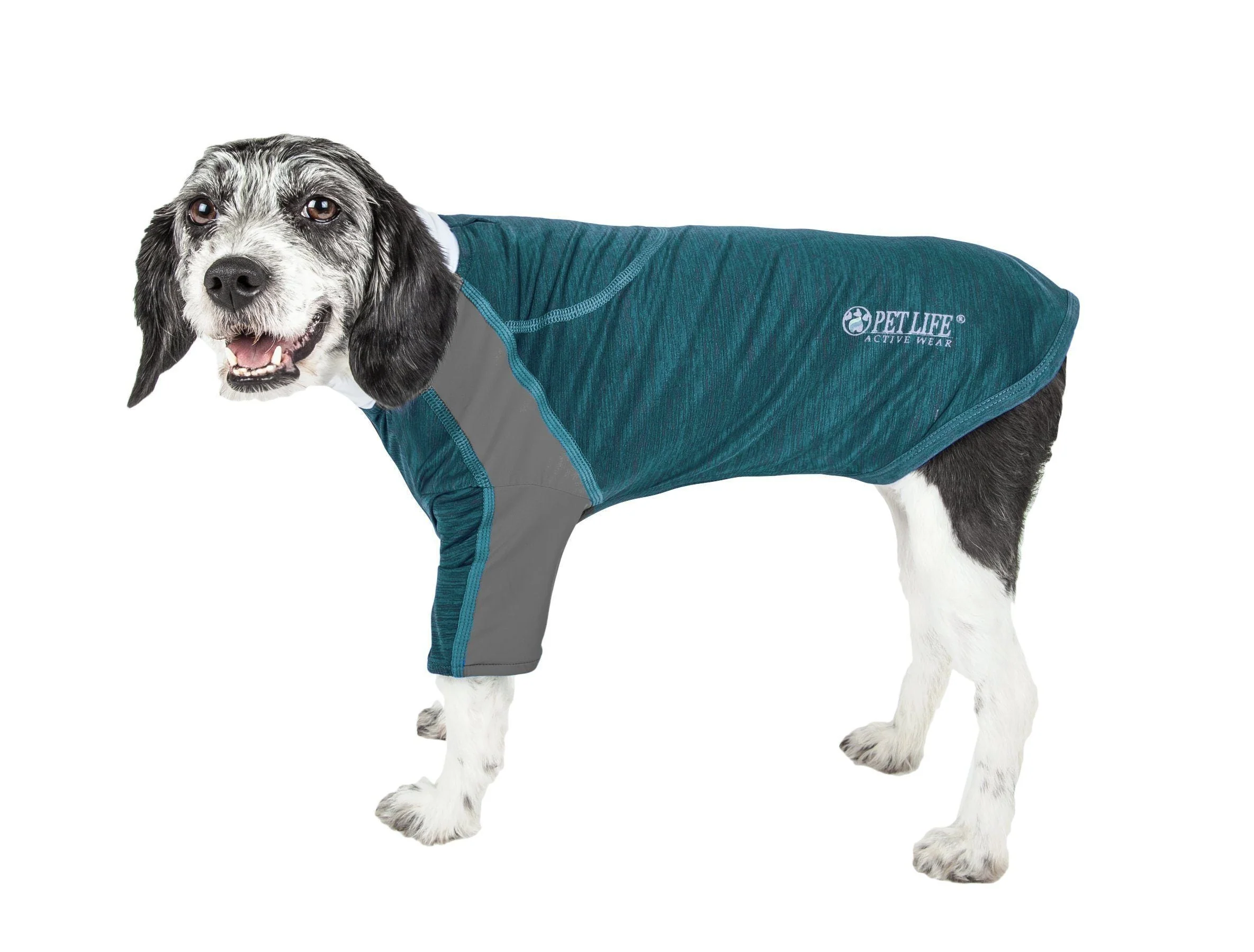 Pet Life ® Active 'Chewitt Wagassy' 4-Way-Stretch Yoga Fitness Long-Sleeve Dog T-Shirt - Image 6