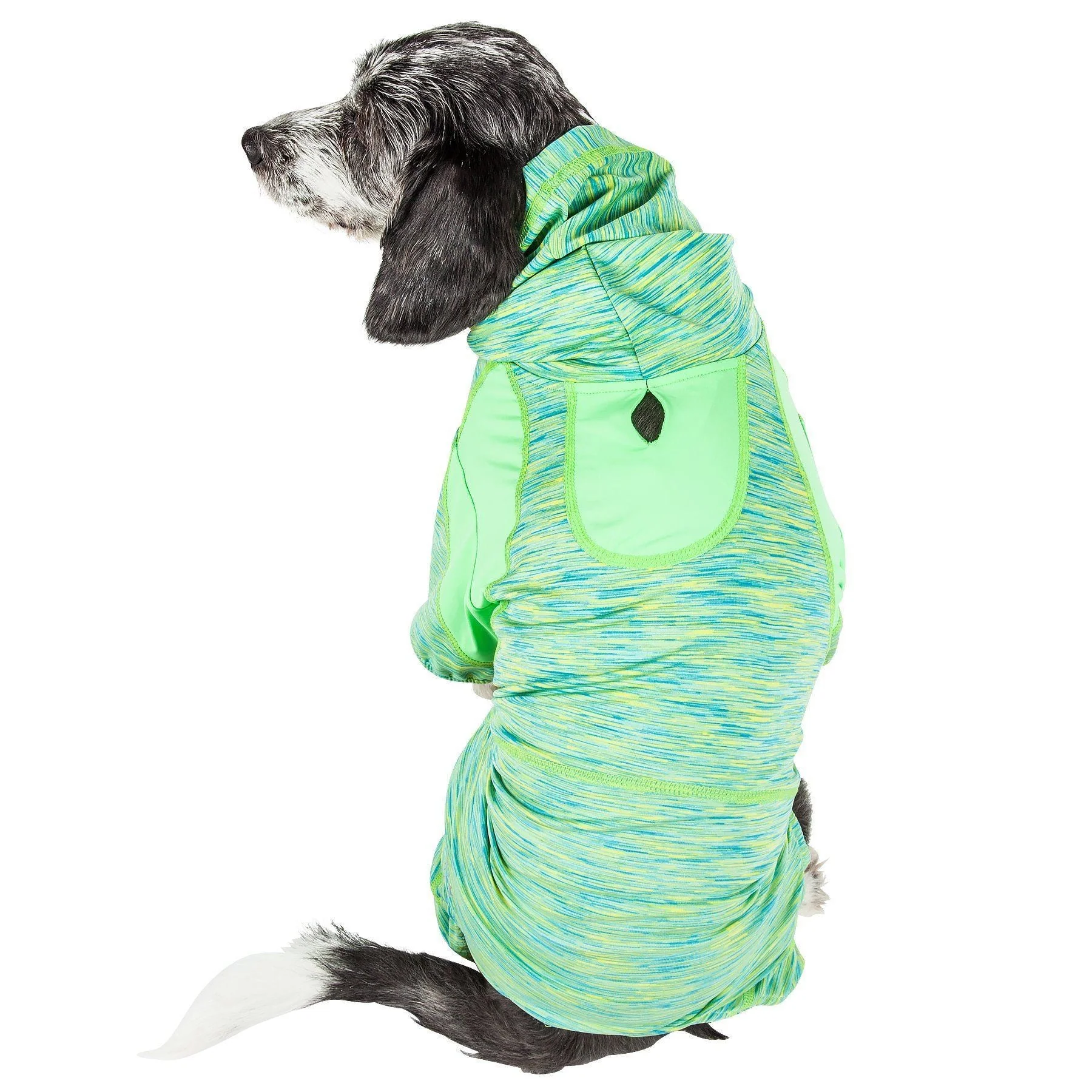 Pet Life ® Active 'Downward Dog' 4-Way-Stretch Fitness Yoga Dog Tracksuit Hoodie - Image 14