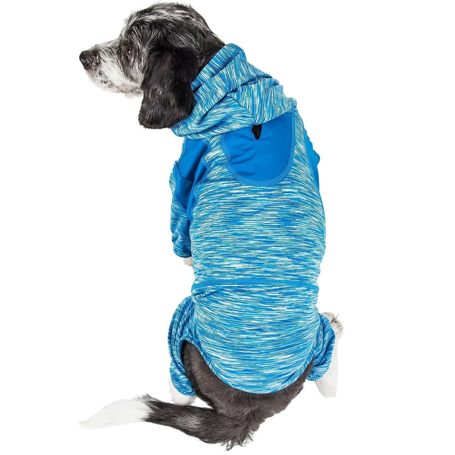 Pet Life ® Active 'Downward Dog' 4-Way-Stretch Fitness Yoga Dog Tracksuit Hoodie - Image 15