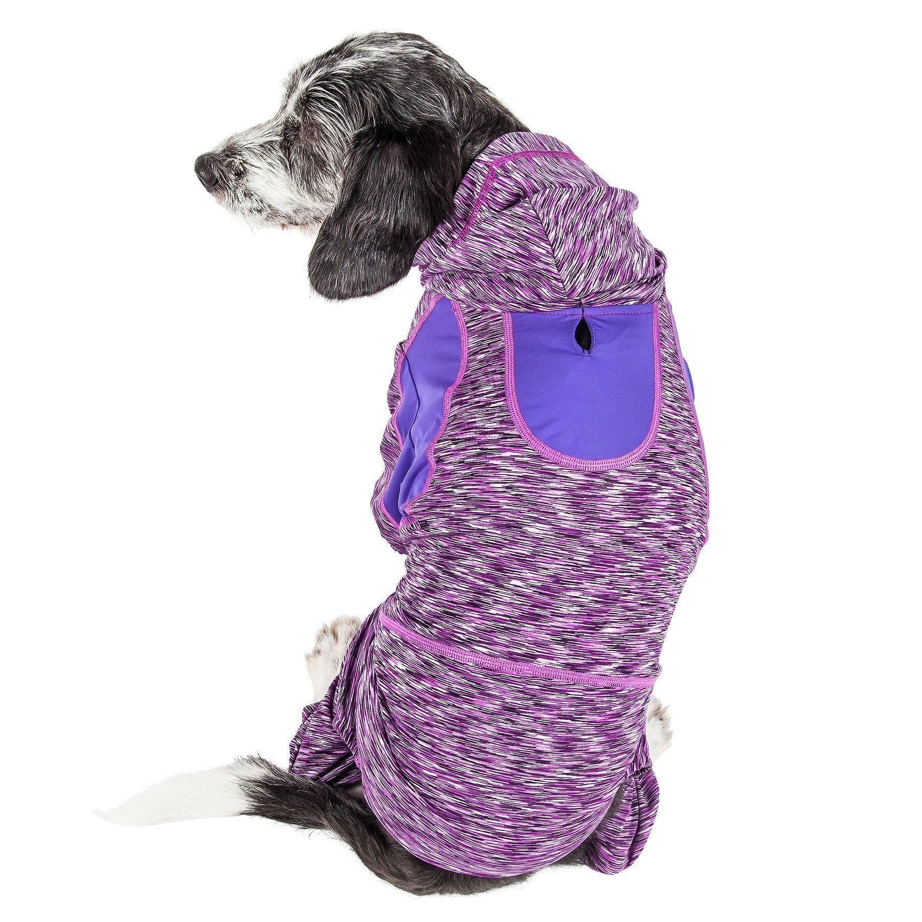 Pet Life ® Active 'Downward Dog' 4-Way-Stretch Fitness Yoga Dog Tracksuit Hoodie - Image 18