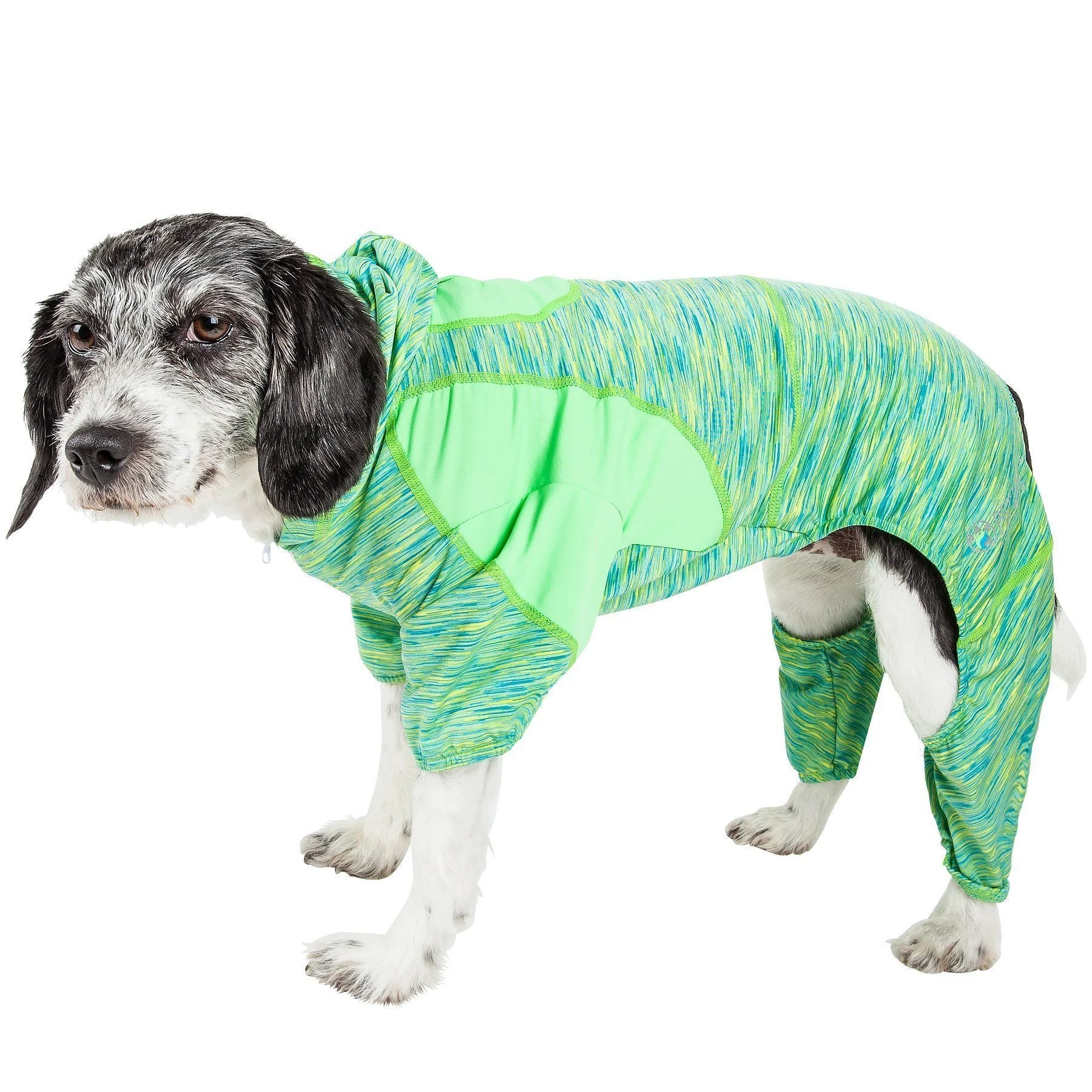 Pet Life ® Active 'Downward Dog' 4-Way-Stretch Fitness Yoga Dog Tracksuit Hoodie - Image 2
