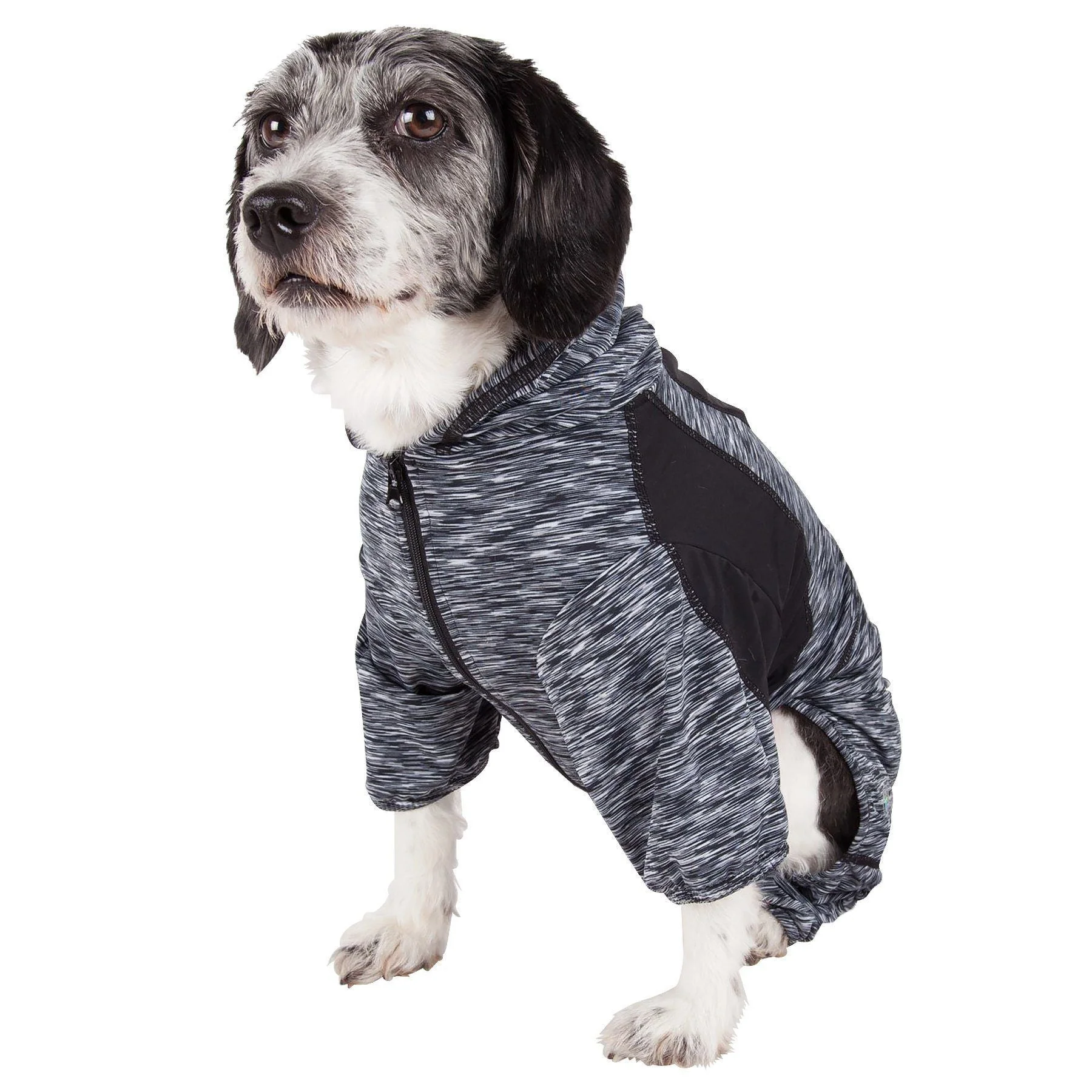 Pet Life ® Active 'Downward Dog' 4-Way-Stretch Fitness Yoga Dog Tracksuit Hoodie - Image 35