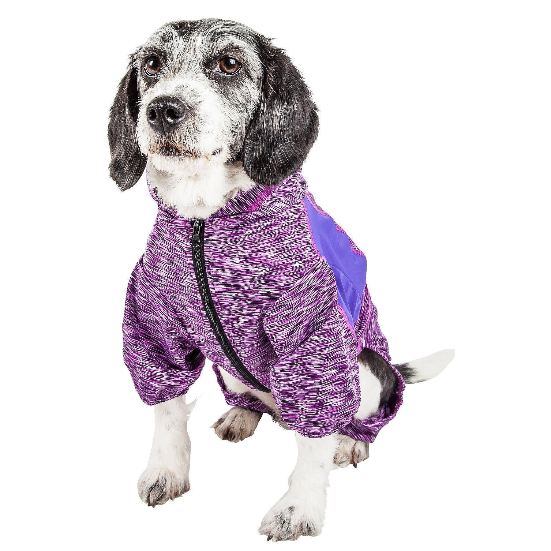 Pet Life ® Active 'Downward Dog' 4-Way-Stretch Fitness Yoga Dog Tracksuit Hoodie - Image 36