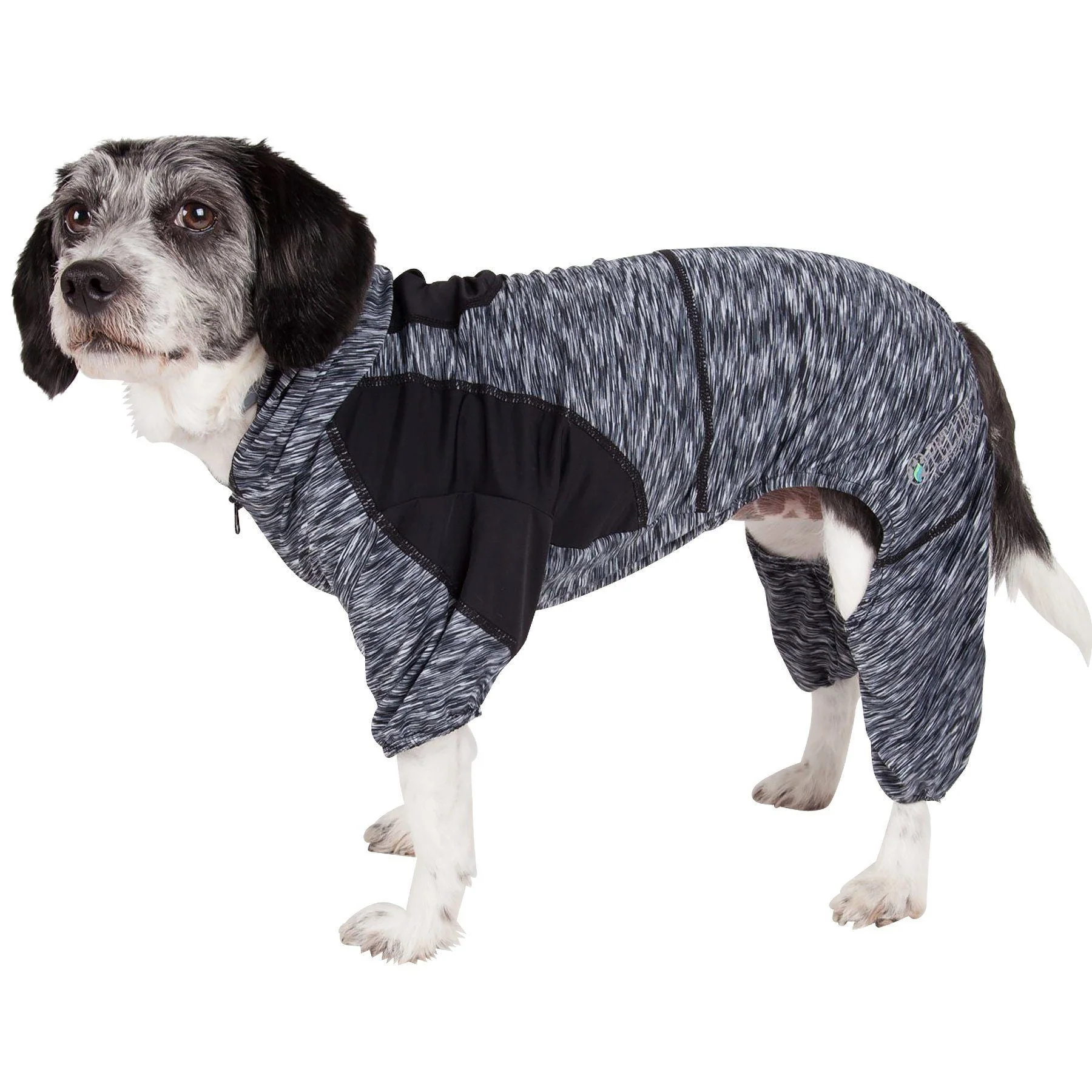 Pet Life ® Active 'Downward Dog' 4-Way-Stretch Fitness Yoga Dog Tracksuit Hoodie - Image 5