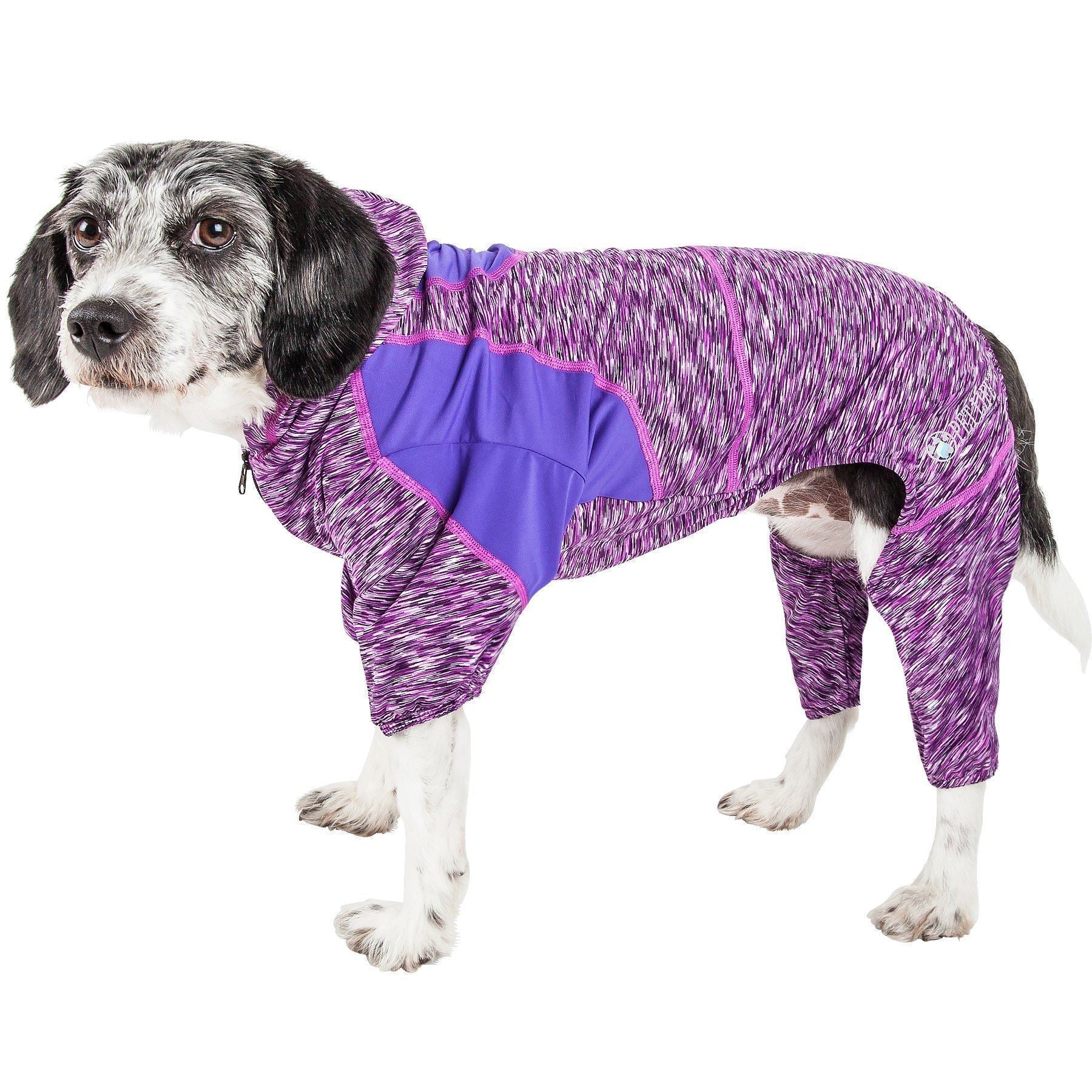 Pet Life ® Active 'Downward Dog' 4-Way-Stretch Fitness Yoga Dog Tracksuit Hoodie - Image 6