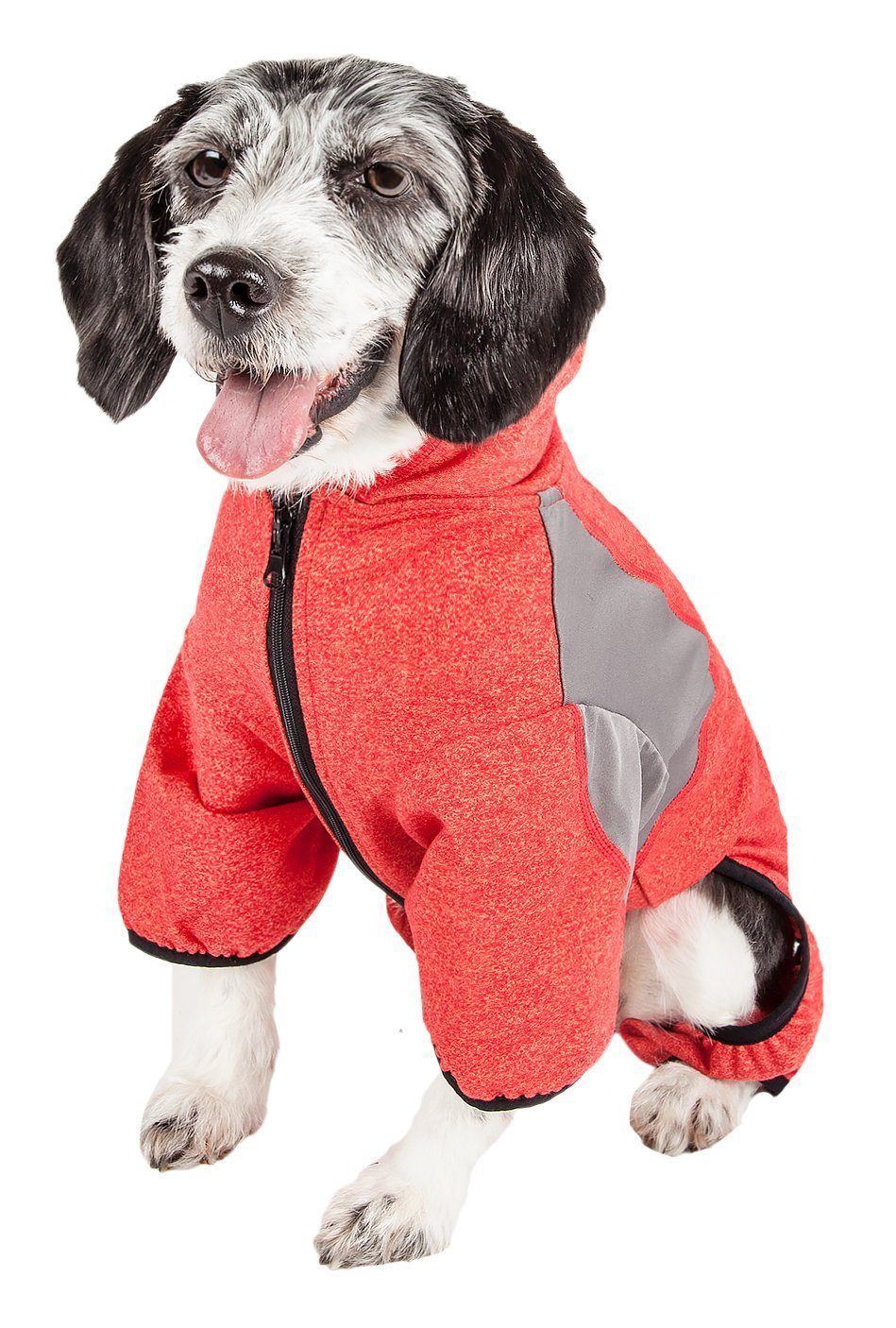 Pet Life ®  Active 'Fur-Breeze' Medium-weight 4-Way-Stretch Full Body Hooded Dog Yoga sweater - Image 11