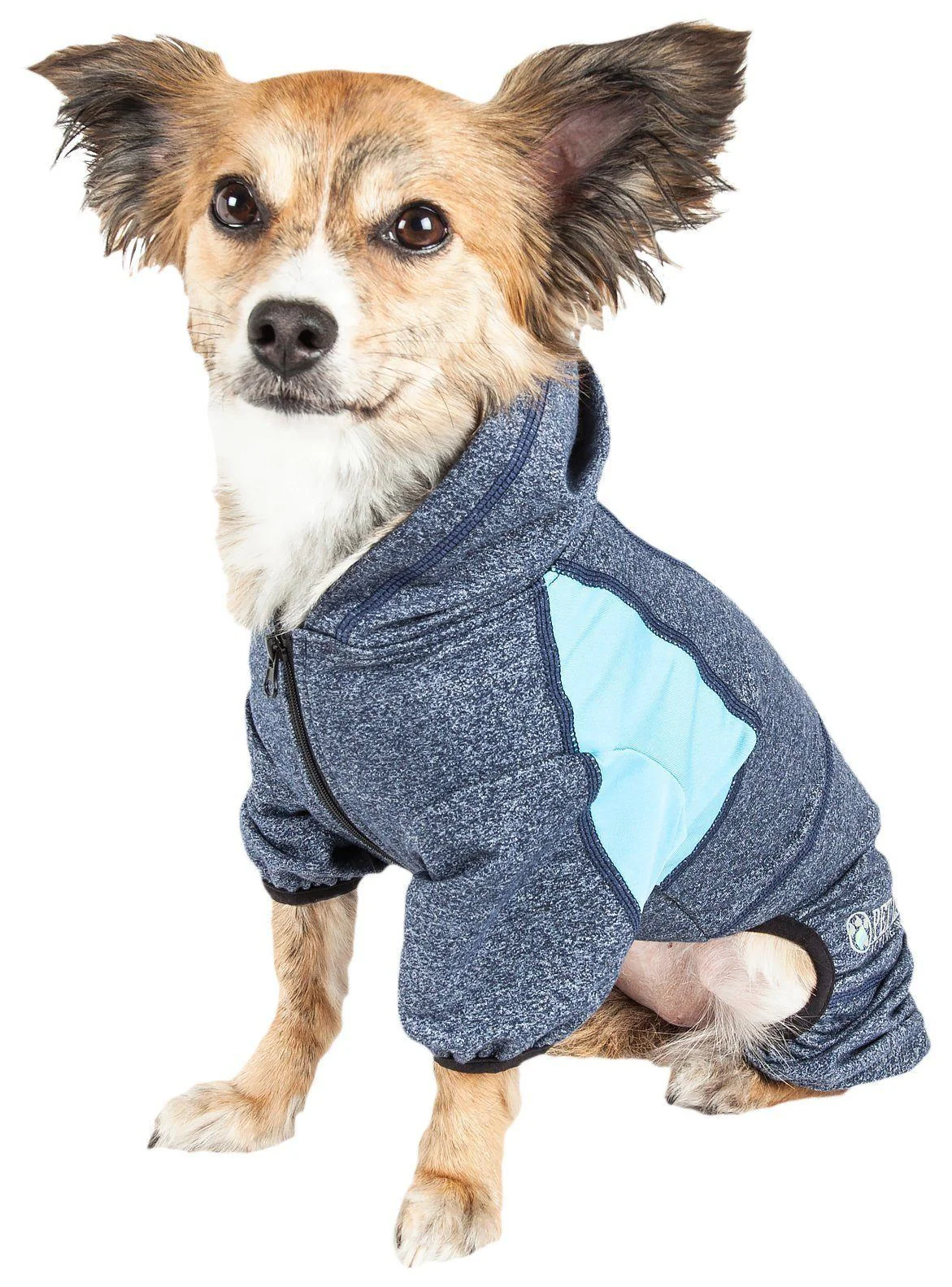 Pet Life ®  Active 'Fur-Breeze' Medium-weight 4-Way-Stretch Full Body Hooded Dog Yoga sweater - Image 12