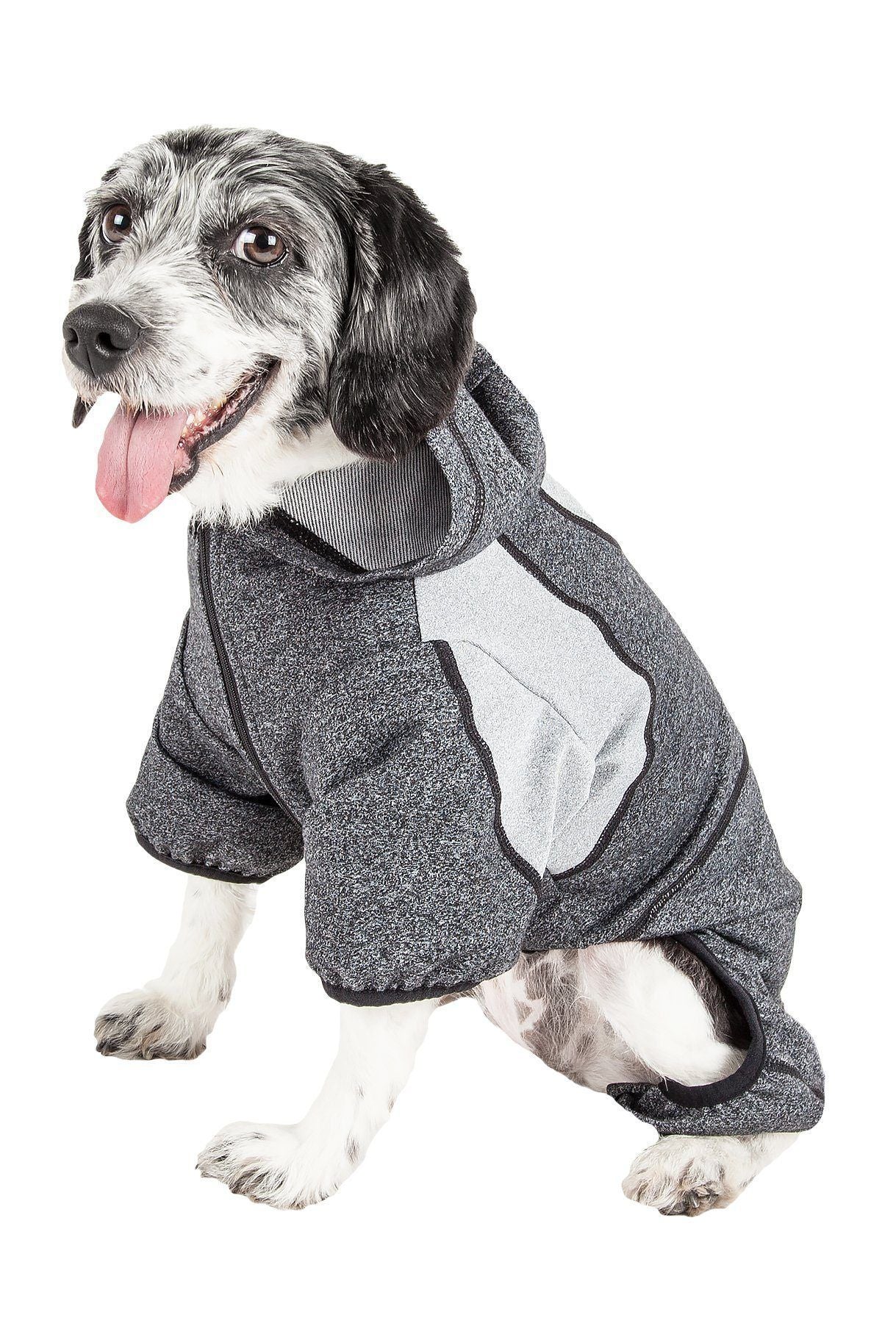 Pet Life ®  Active 'Fur-Breeze' Medium-weight 4-Way-Stretch Full Body Hooded Dog Yoga sweater - Image 13