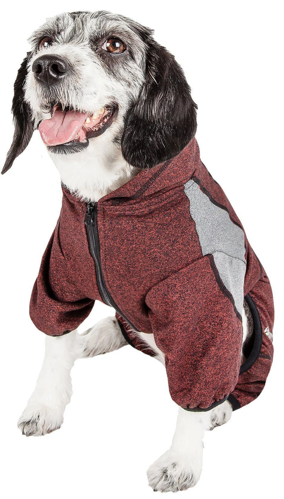 Pet Life ®  Active 'Fur-Breeze' Medium-weight 4-Way-Stretch Full Body Hooded Dog Yoga sweater - Image 14