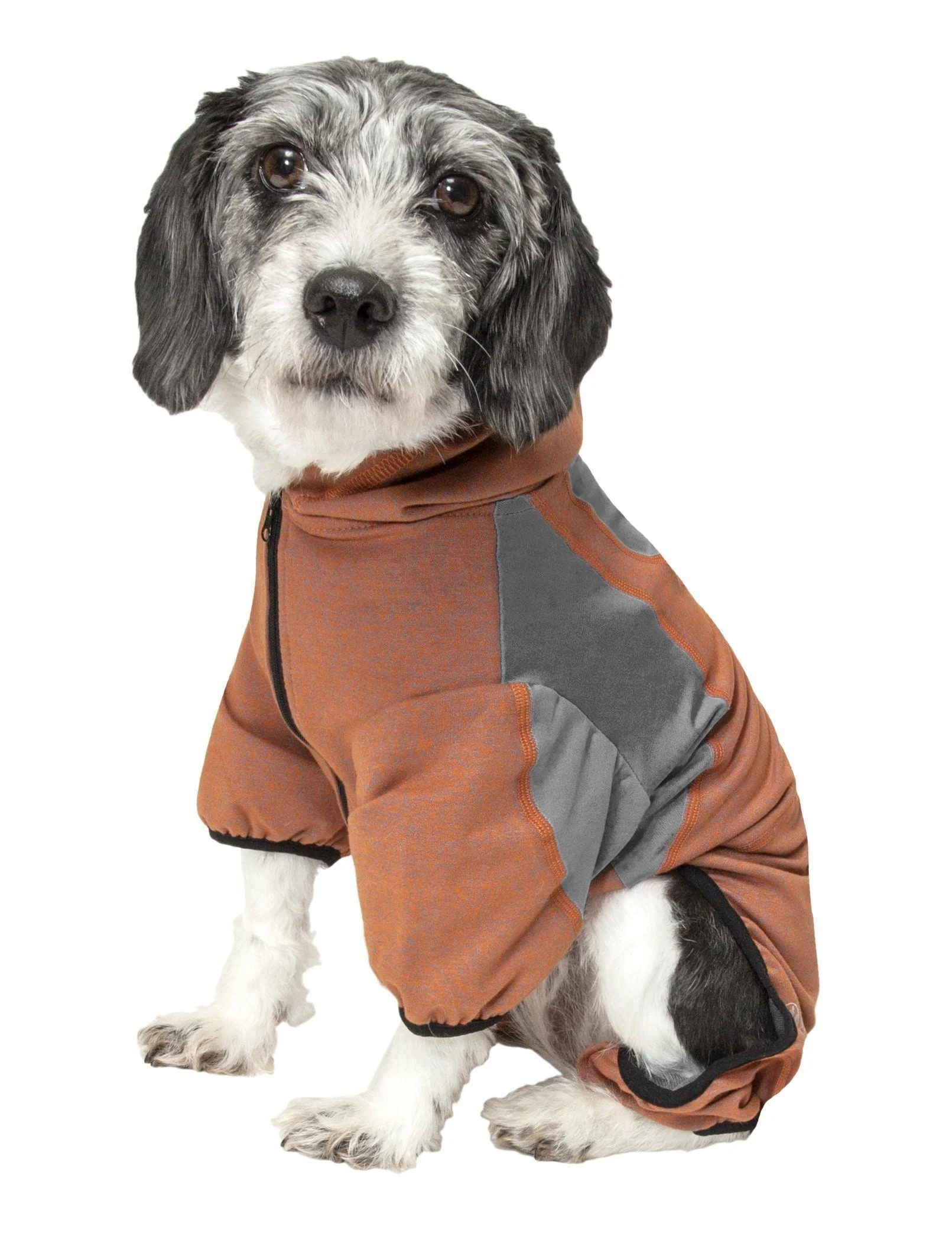 Pet Life ®  Active 'Fur-Breeze' Medium-weight 4-Way-Stretch Full Body Hooded Dog Yoga sweater - Image 15