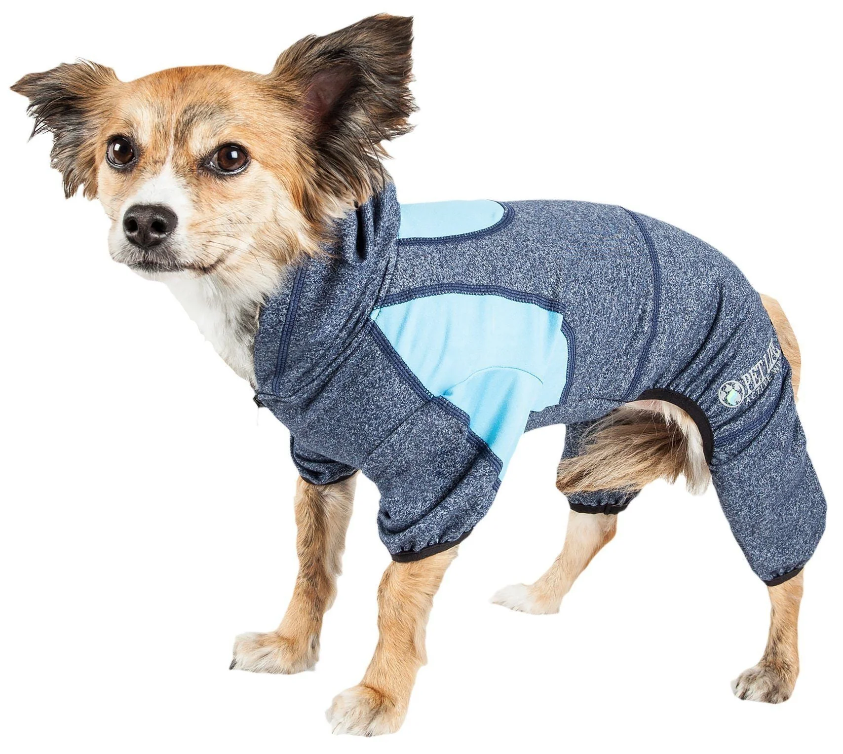 Pet Life ®  Active 'Fur-Breeze' Medium-weight 4-Way-Stretch Full Body Hooded Dog Yoga sweater - Image 2