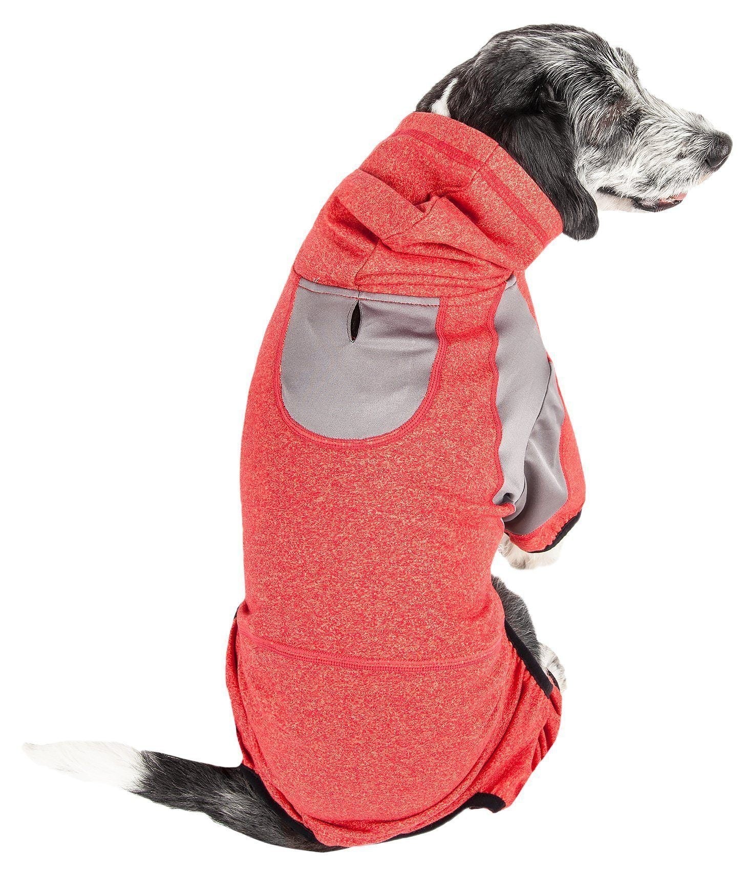 Pet Life ®  Active 'Fur-Breeze' Medium-weight 4-Way-Stretch Full Body Hooded Dog Yoga sweater - Image 26