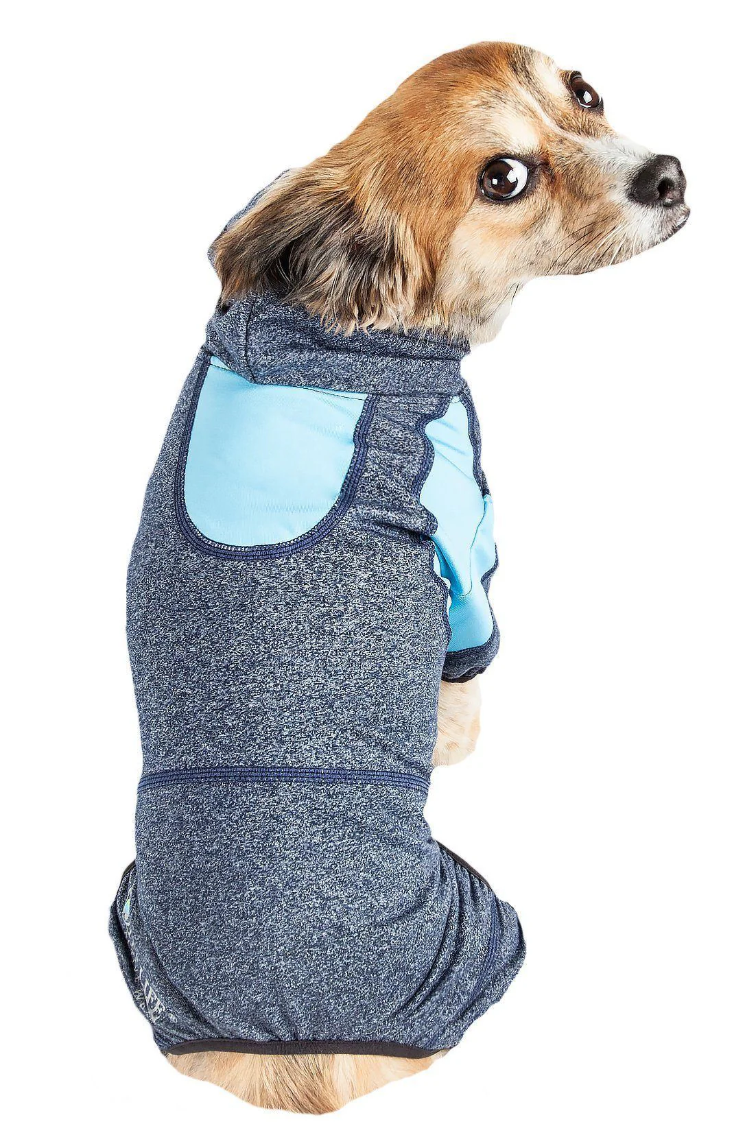 Pet Life ®  Active 'Fur-Breeze' Medium-weight 4-Way-Stretch Full Body Hooded Dog Yoga sweater - Image 27