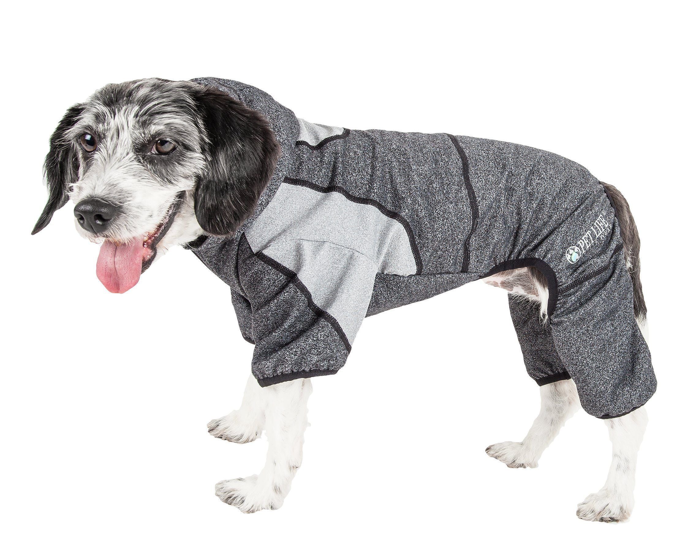 Pet Life ®  Active 'Fur-Breeze' Medium-weight 4-Way-Stretch Full Body Hooded Dog Yoga sweater - Image 3