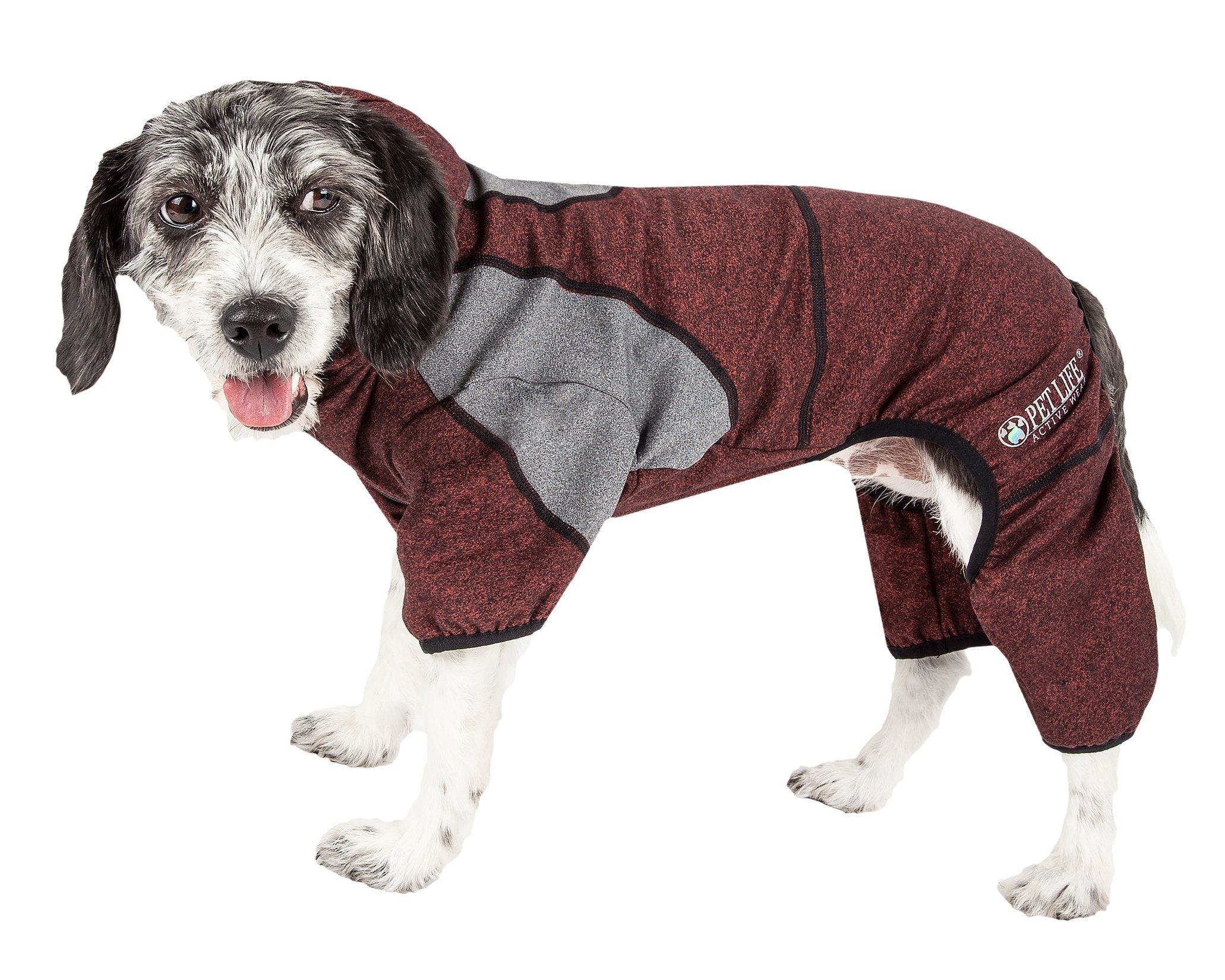 Pet Life ®  Active 'Fur-Breeze' Medium-weight 4-Way-Stretch Full Body Hooded Dog Yoga sweater - Image 4