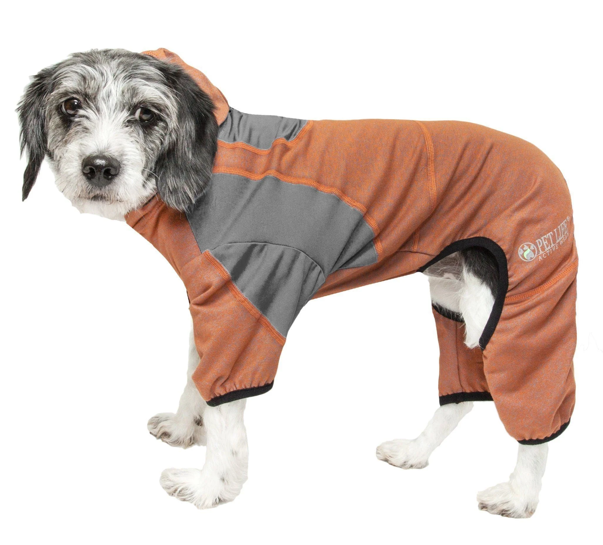 Pet Life ®  Active 'Fur-Breeze' Medium-weight 4-Way-Stretch Full Body Hooded Dog Yoga sweater - Image 5