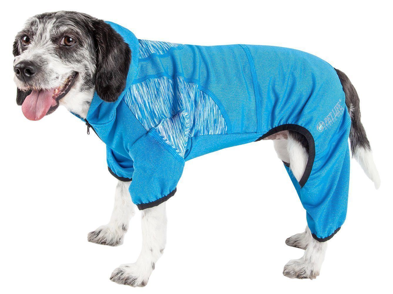 Pet Life ® Active 'Pawsterity' Mediumweight 4-Way-Stretch Yoga Fitness Dog Tracksuit Hoodie - Image 2
