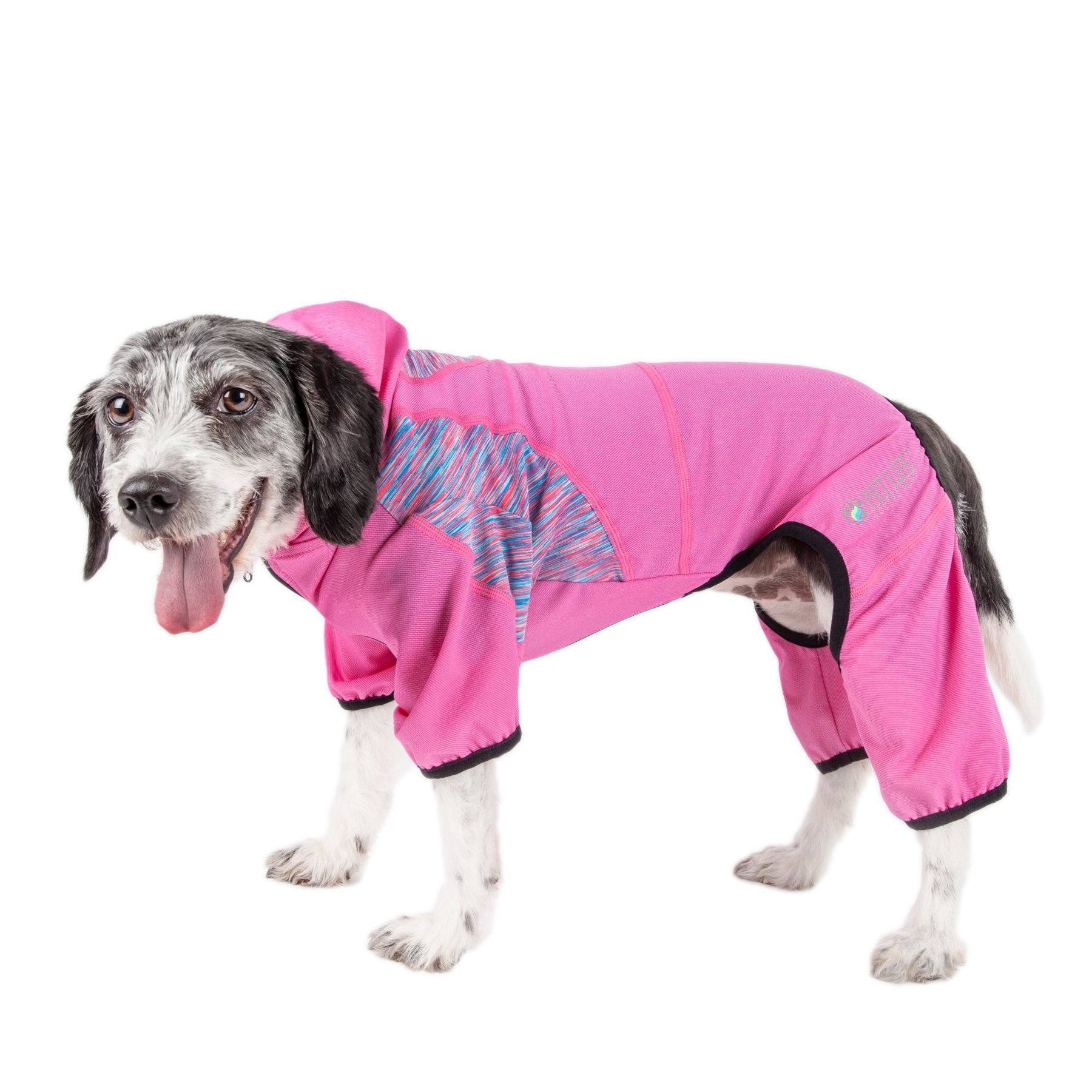 Pet Life ® Active 'Pawsterity' Mediumweight 4-Way-Stretch Yoga Fitness Dog Tracksuit Hoodie - Image 4